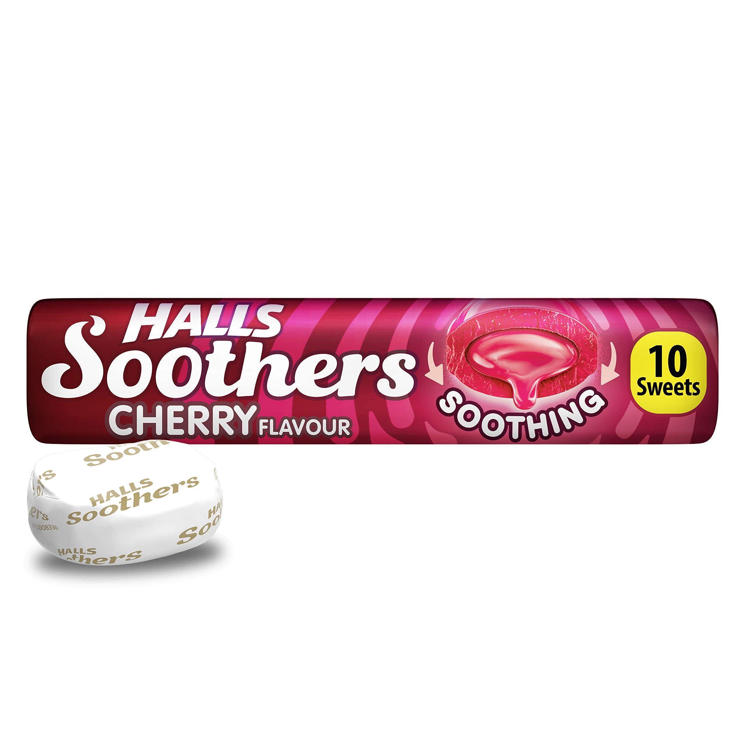 HALLS Soothers Real Cherry Juice Sweets - Liquid Centre, Vegetarian | 45g 1