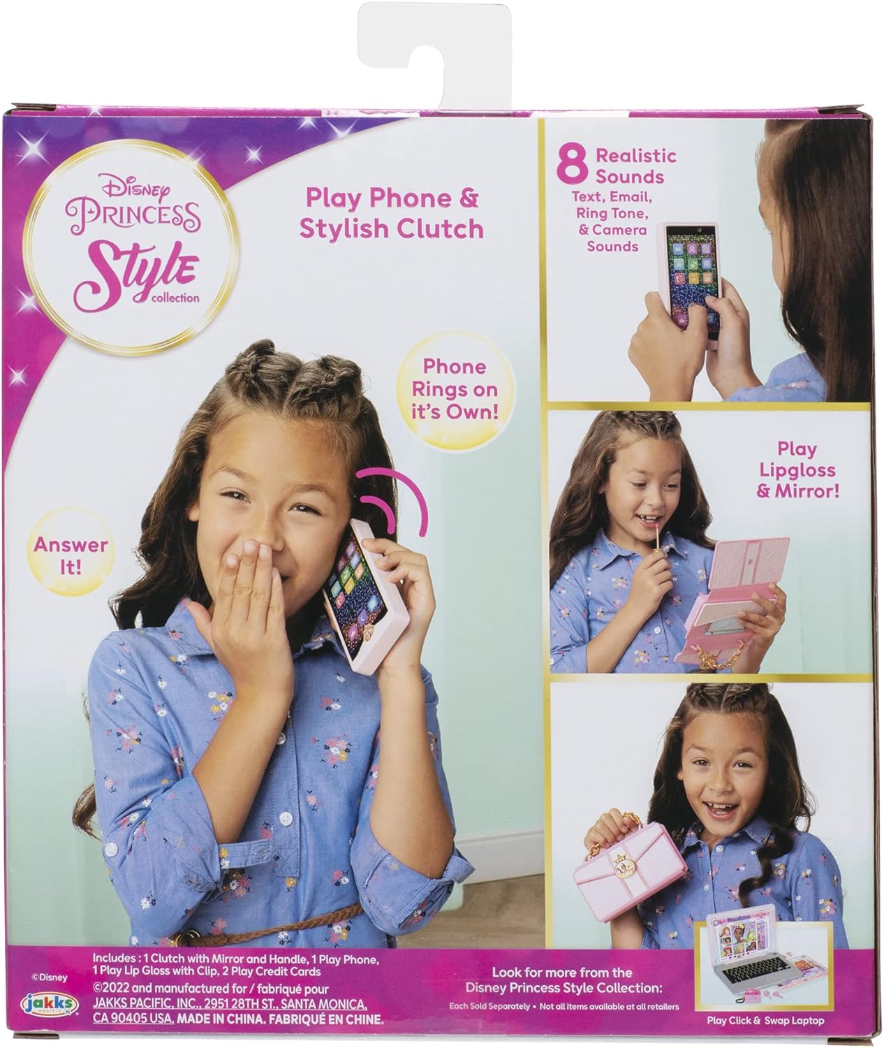 Disney Princess Style Collection Play Phone & Stylish Clutch - Electronic Role Play Toy 7