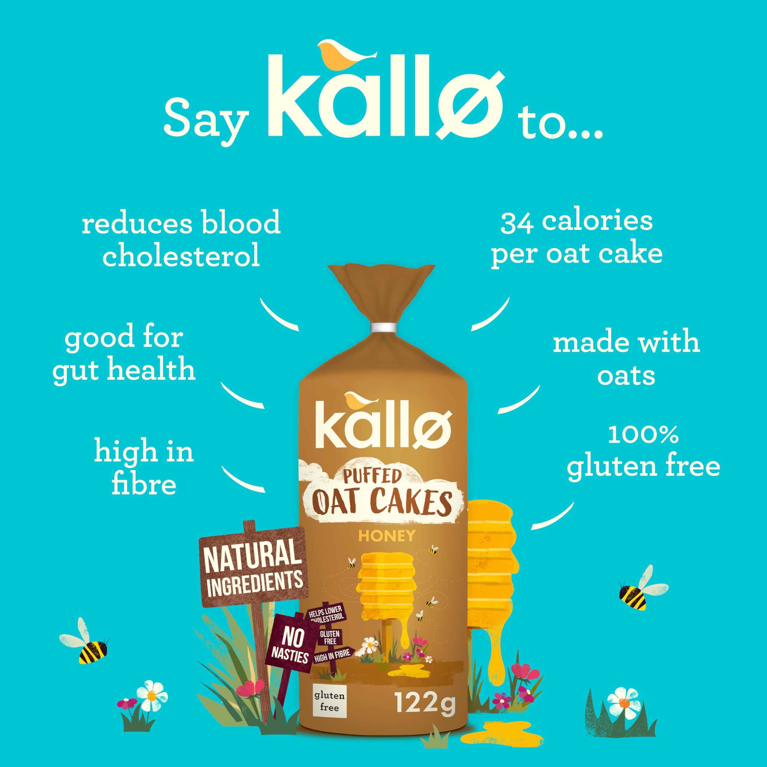 Kallo Honey Puffed Oat Cakes – Gluten-Free, High Fibre, Cholesterol-Lowering Snack 5