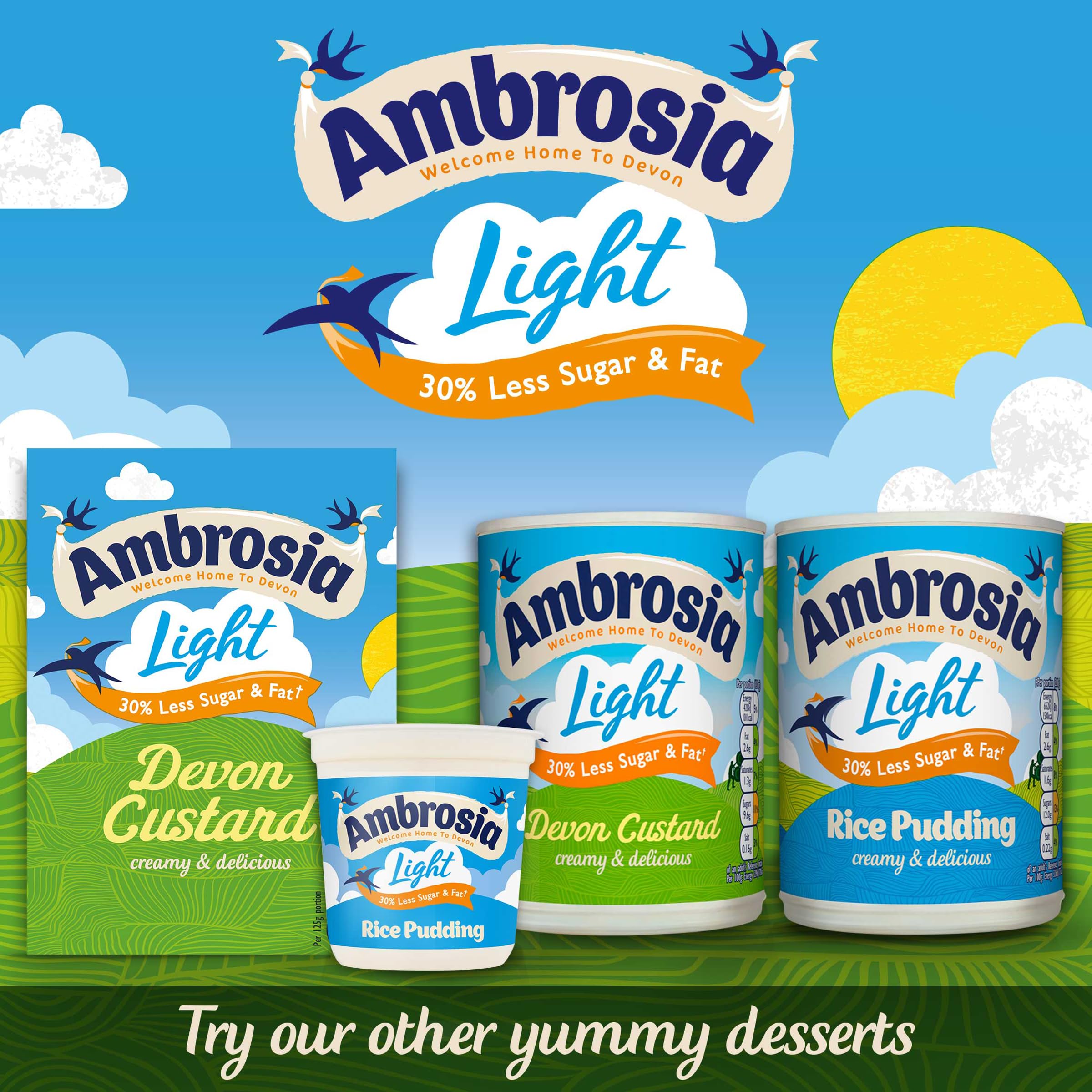 Ambrosia Light Devon Rice Pudding, 30% Less Sugar & Fat, Creamy Ready-to-Eat Dessert 4
