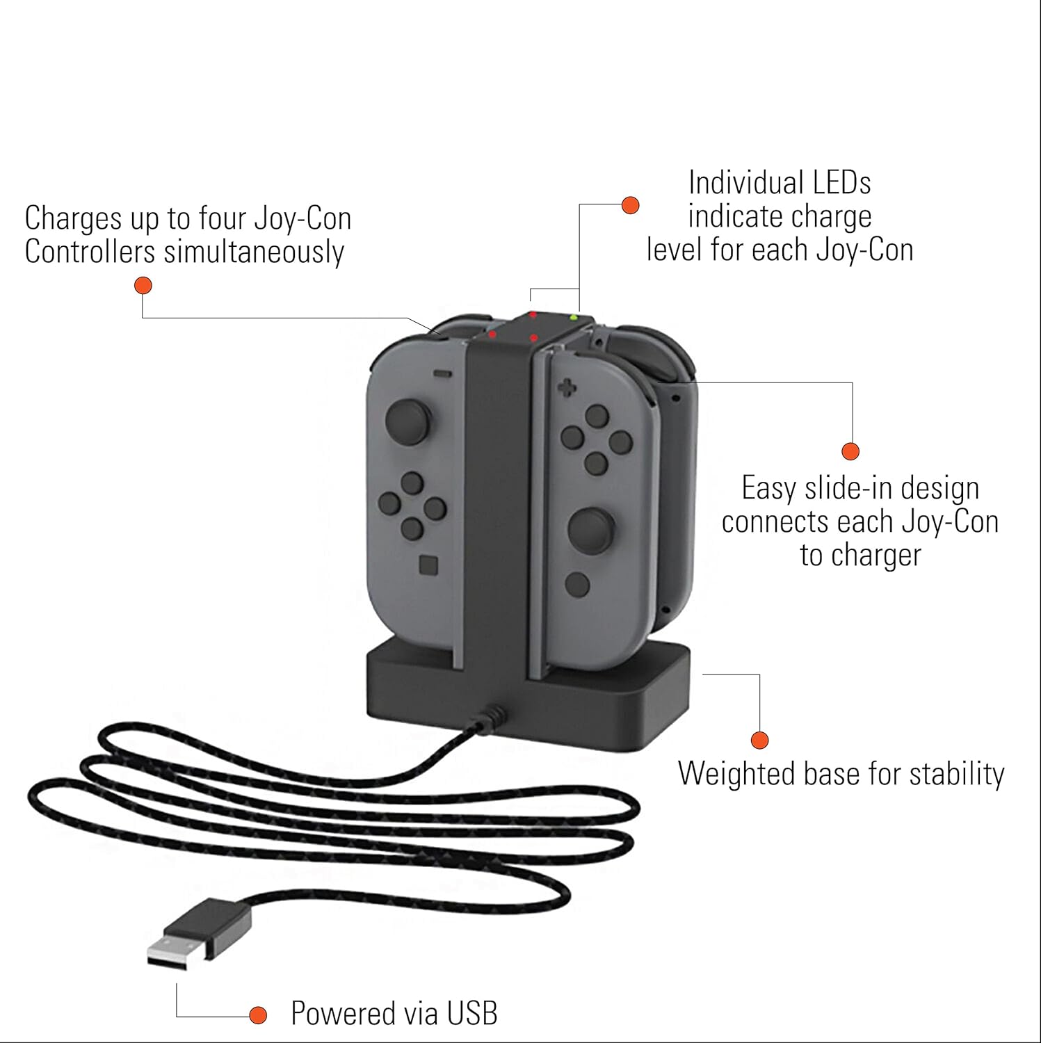 PowerA-Ladestation für Nintendo Switch Joy-Con-Controller – Nintendo-lizenziert 5