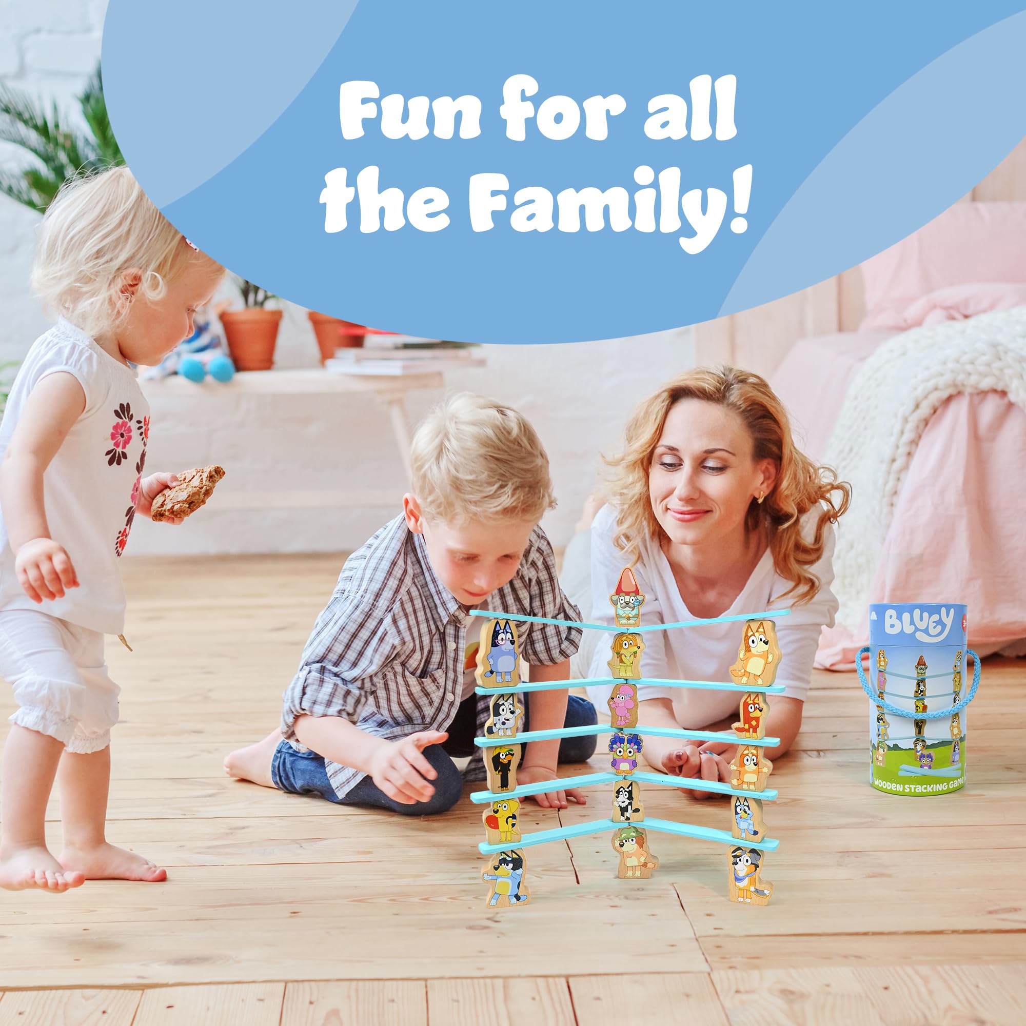 Bluey Wooden Stacking Game - Balancing Toy with 16 Characters for Kids 3+ 13