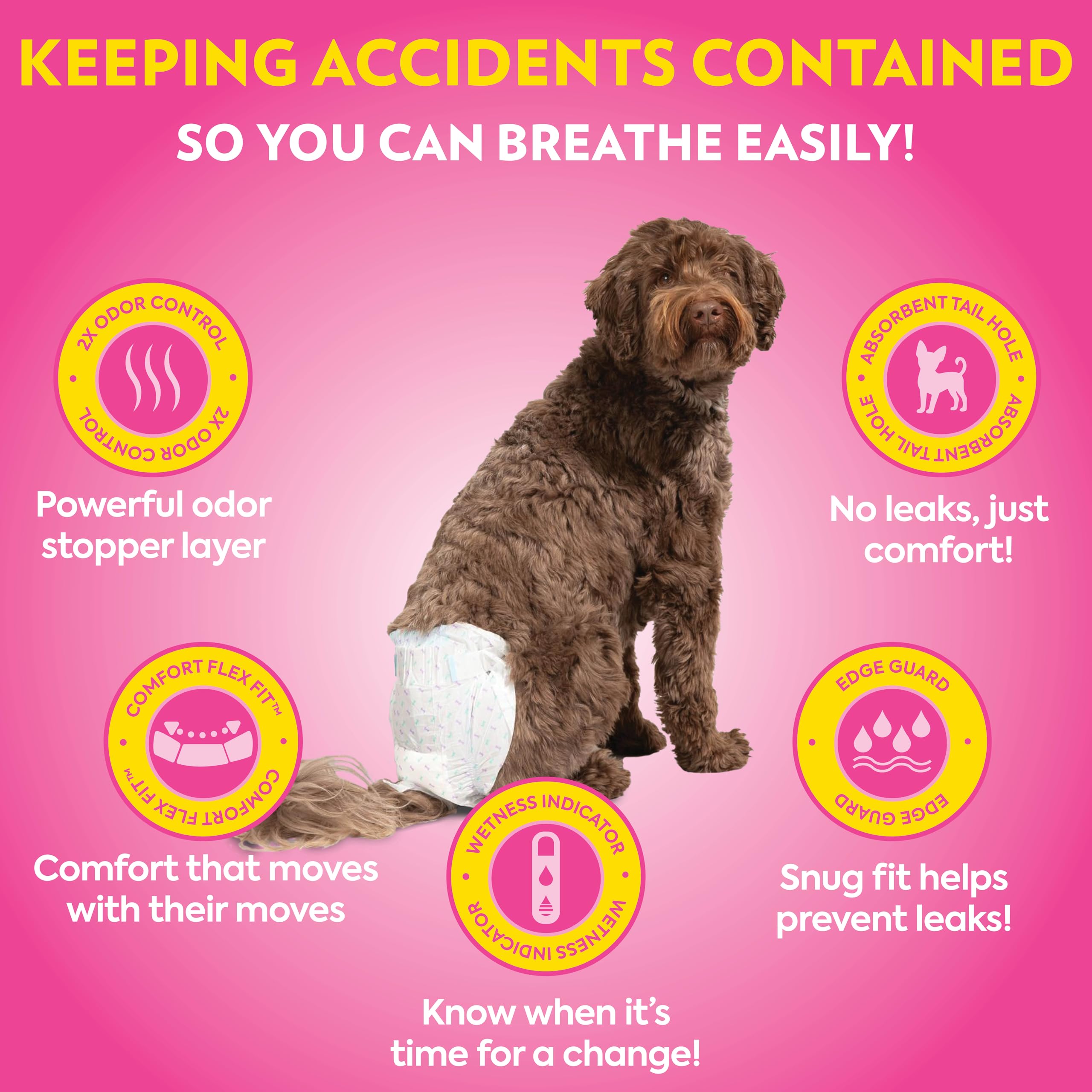 OUT! Disposable Female Dog Diapers - XS/S Size, Leak-Proof Fit, Pack of 16