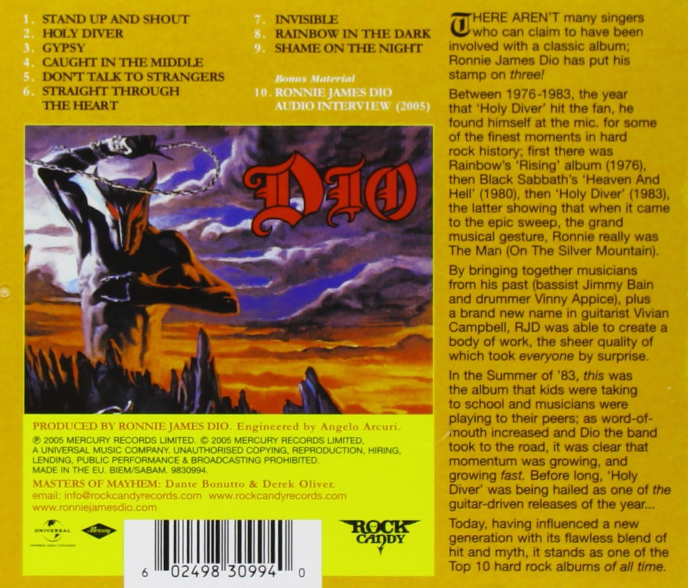 Dio - Holy Diver [Audio CD]