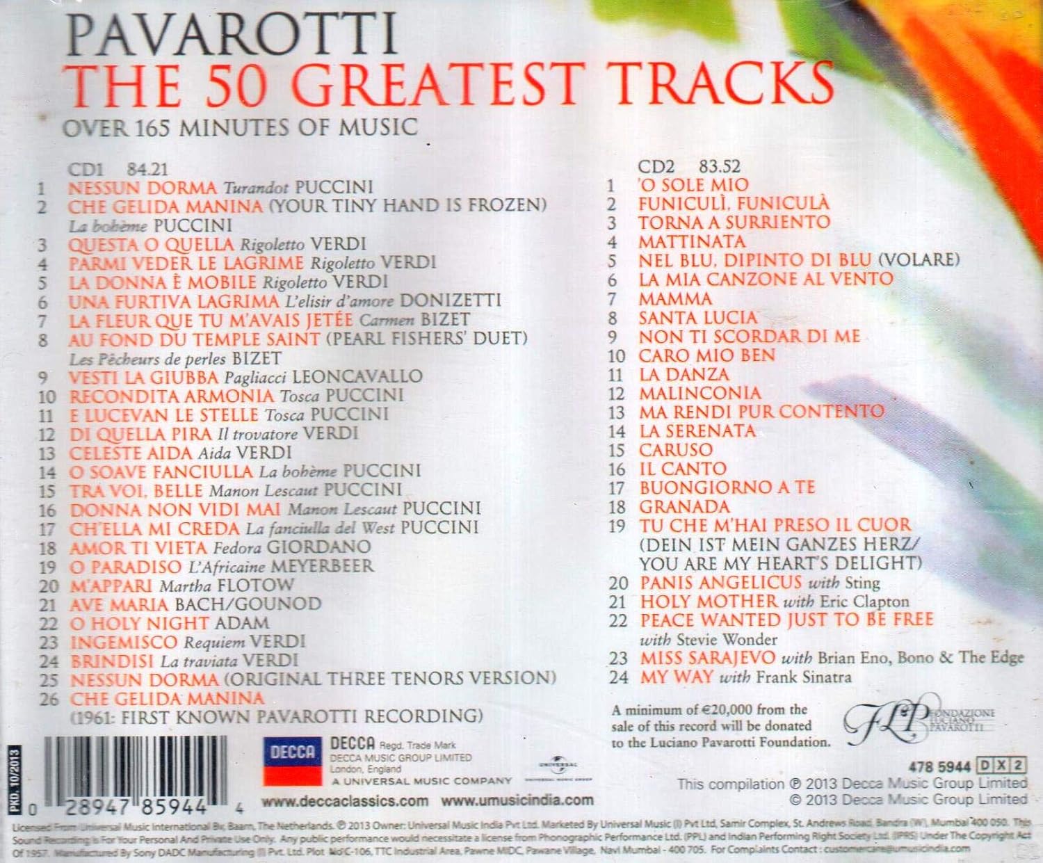 Luciano Pavarotti - The 50 Greatest Tracks [Audio CD] 3