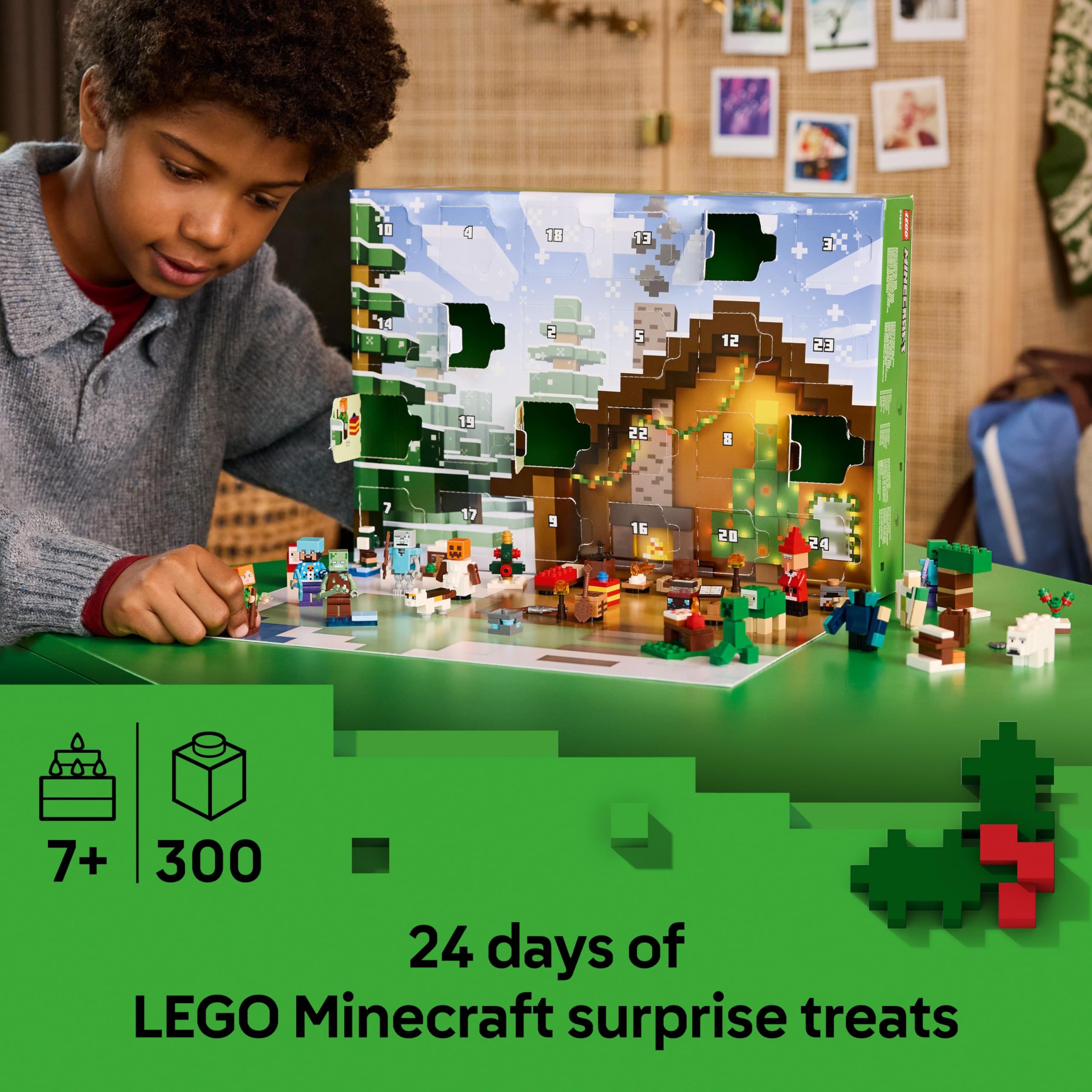 LEGO Minecraft Advent Calendar 2025 - 24-Day Buildable Toy with Minifigures & Winter Village Set