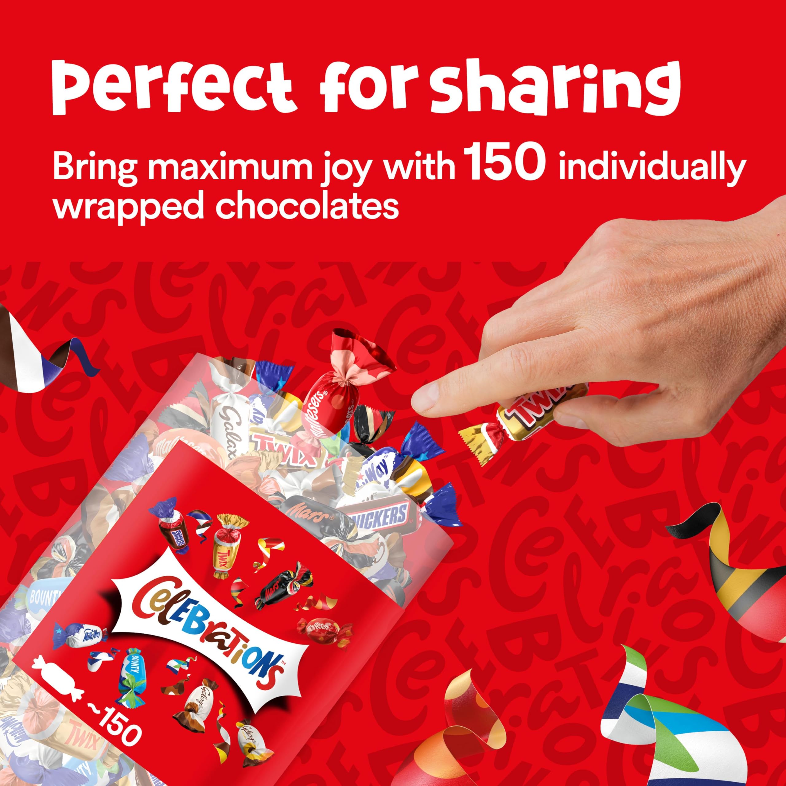 Celebrations Milchschokolade-Geschenkbox mit Mini-Schokoladen und Keksriegeln in einer Tube 4