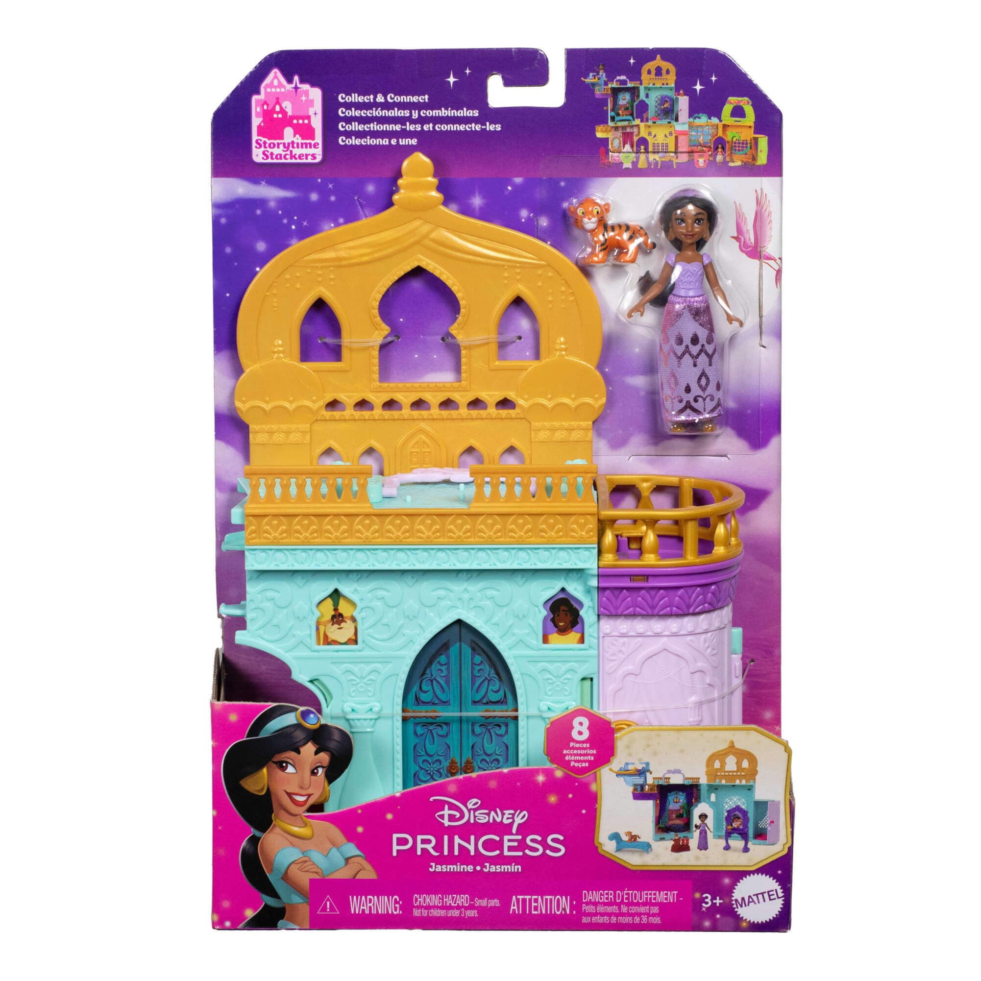 Mattel Disney Princess Storytime Stackers - Jasmine's Palace Playset with Doll & Friends, Inspired by Aladdin 6