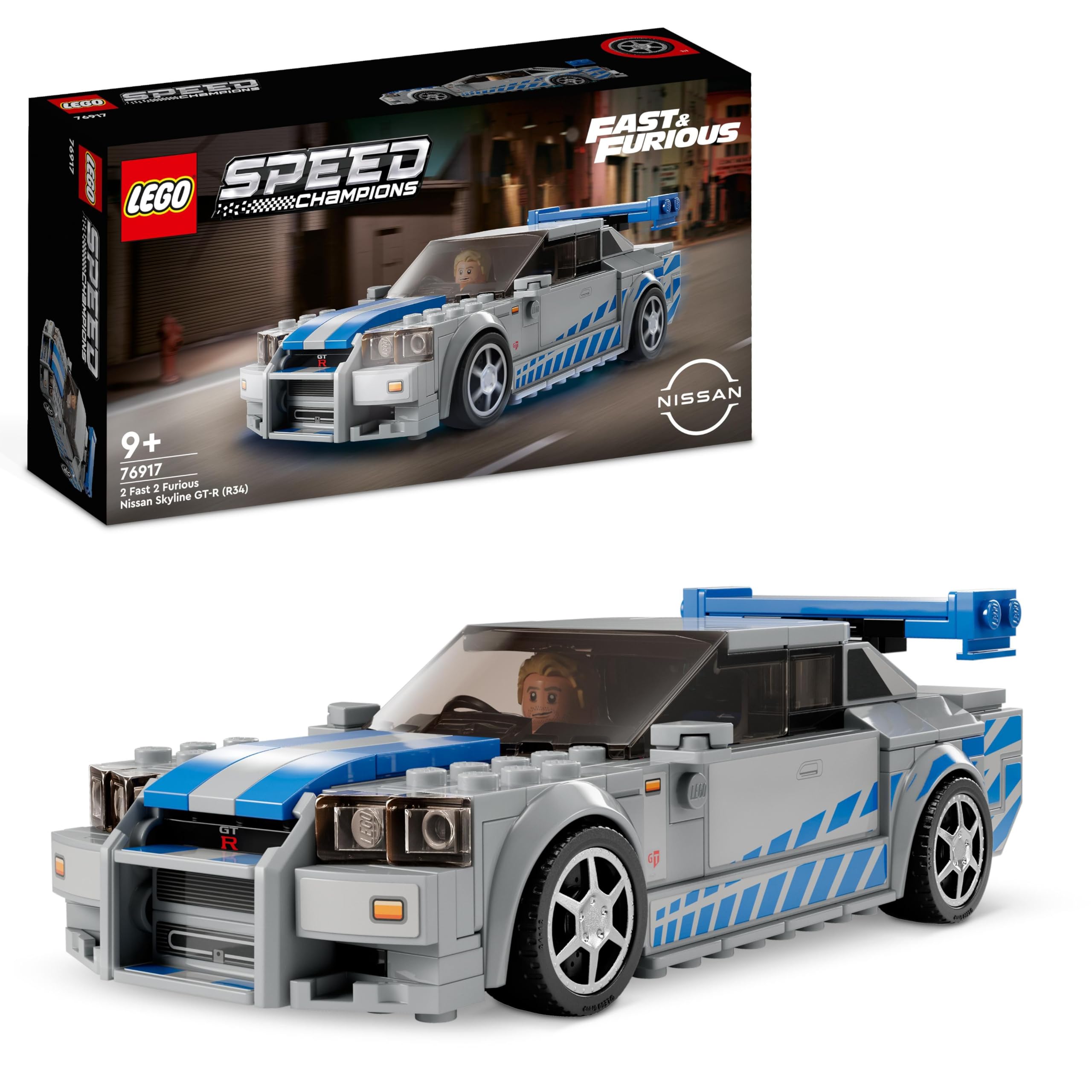 LEGO Speed Champions 76917 2 Fast 2 Furious Nissan Skyline GT-R (R34) Building Set | Ages 9+