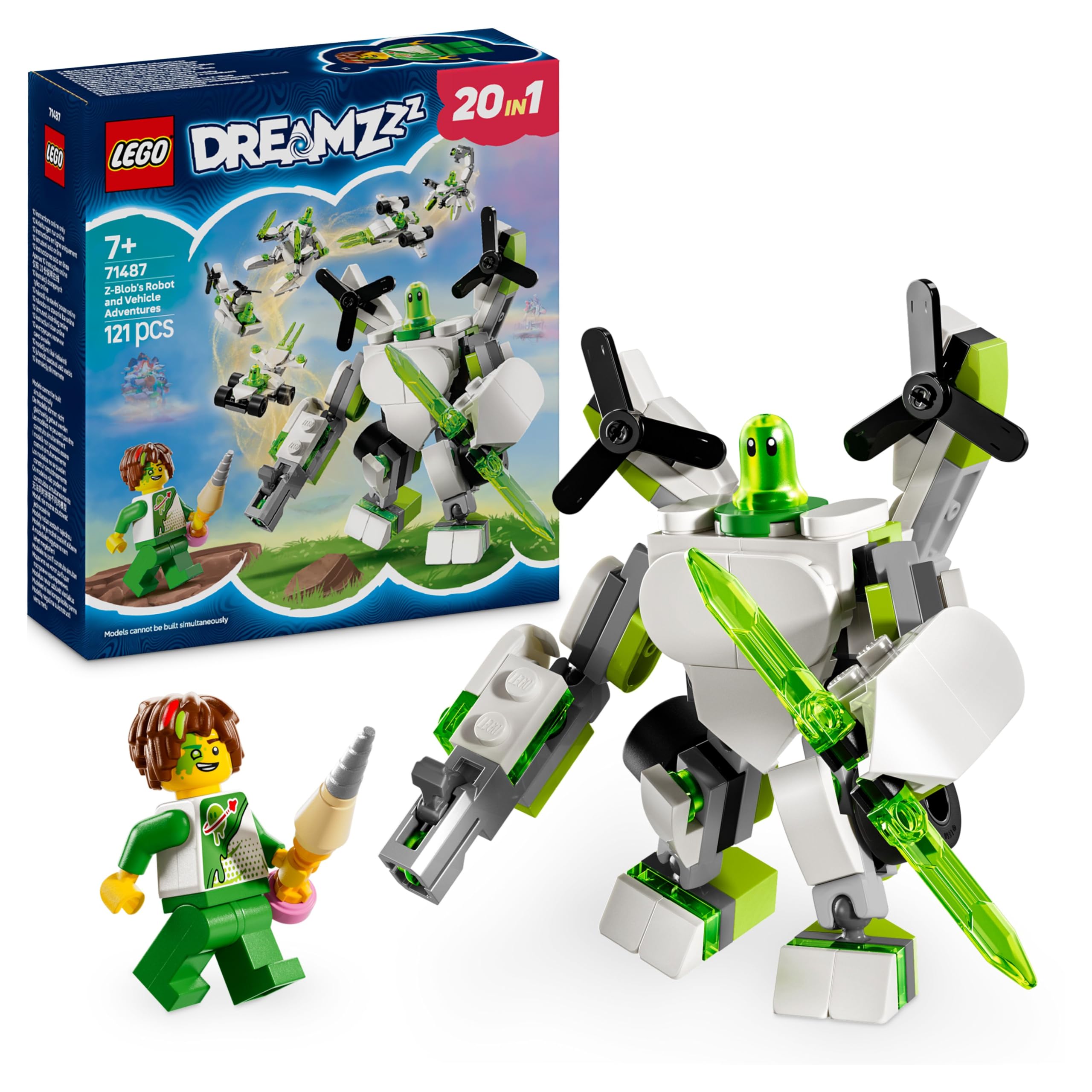 LEGO DREAMZzz Z-Blob’s Robot and Vehicle Adventures Set - 20 Build Options for Ages 7+