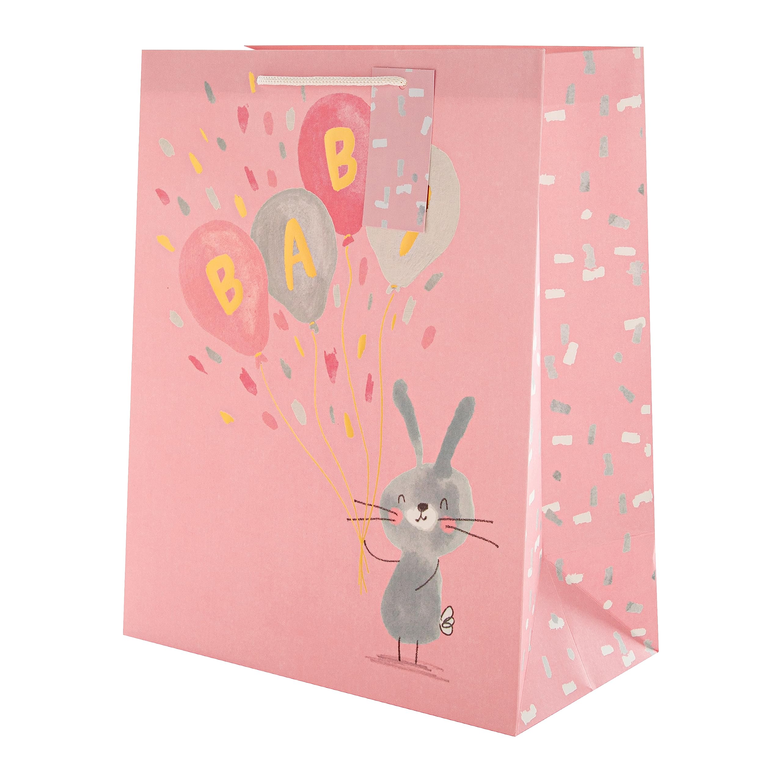 Hallmark New Baby Large Gift Bag - Pink Rabbit Design | H33cm x W26.5cm 1