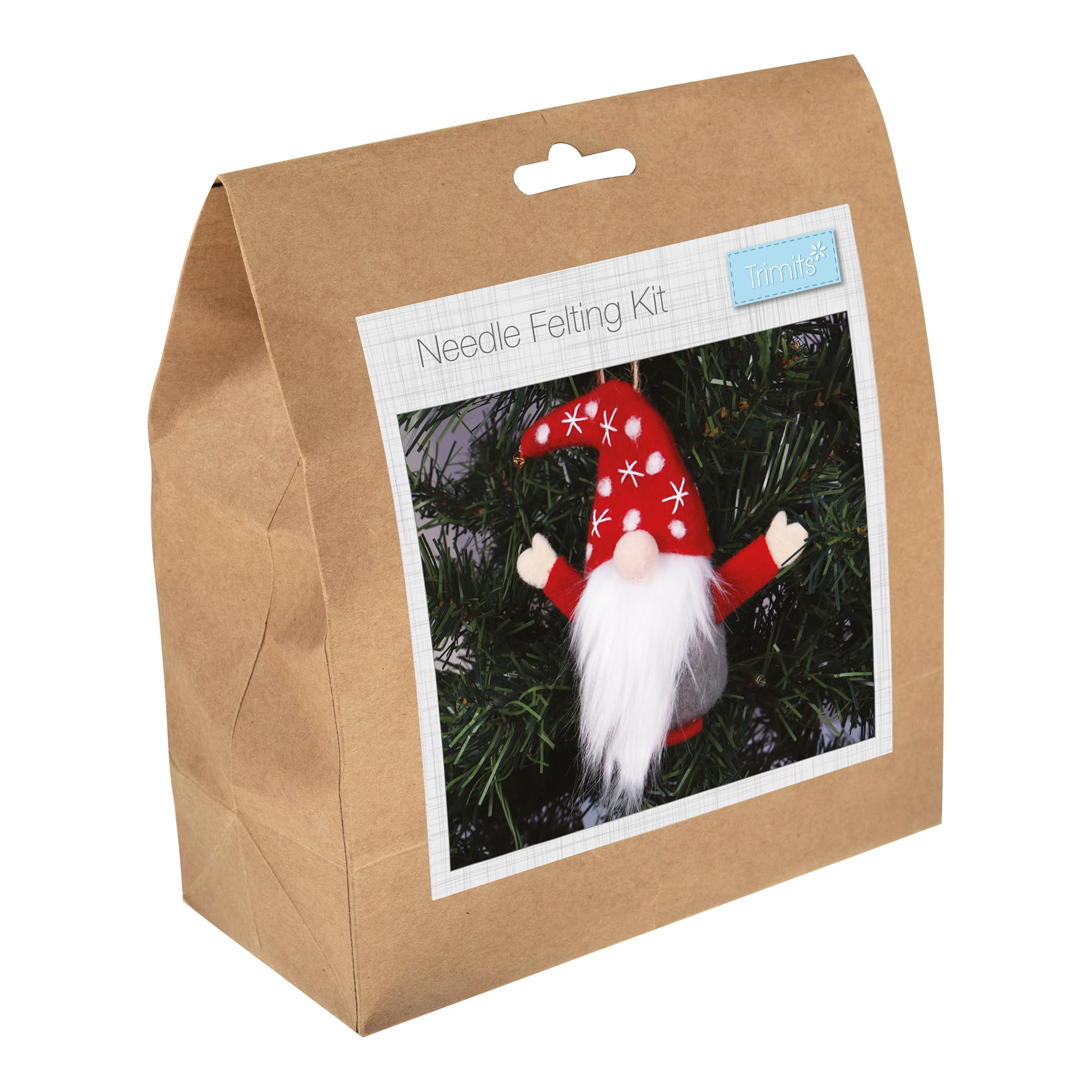 Trimits Needle Felting Craft Kit - Gonk Christmas Design with Wool, Needle & Instructions