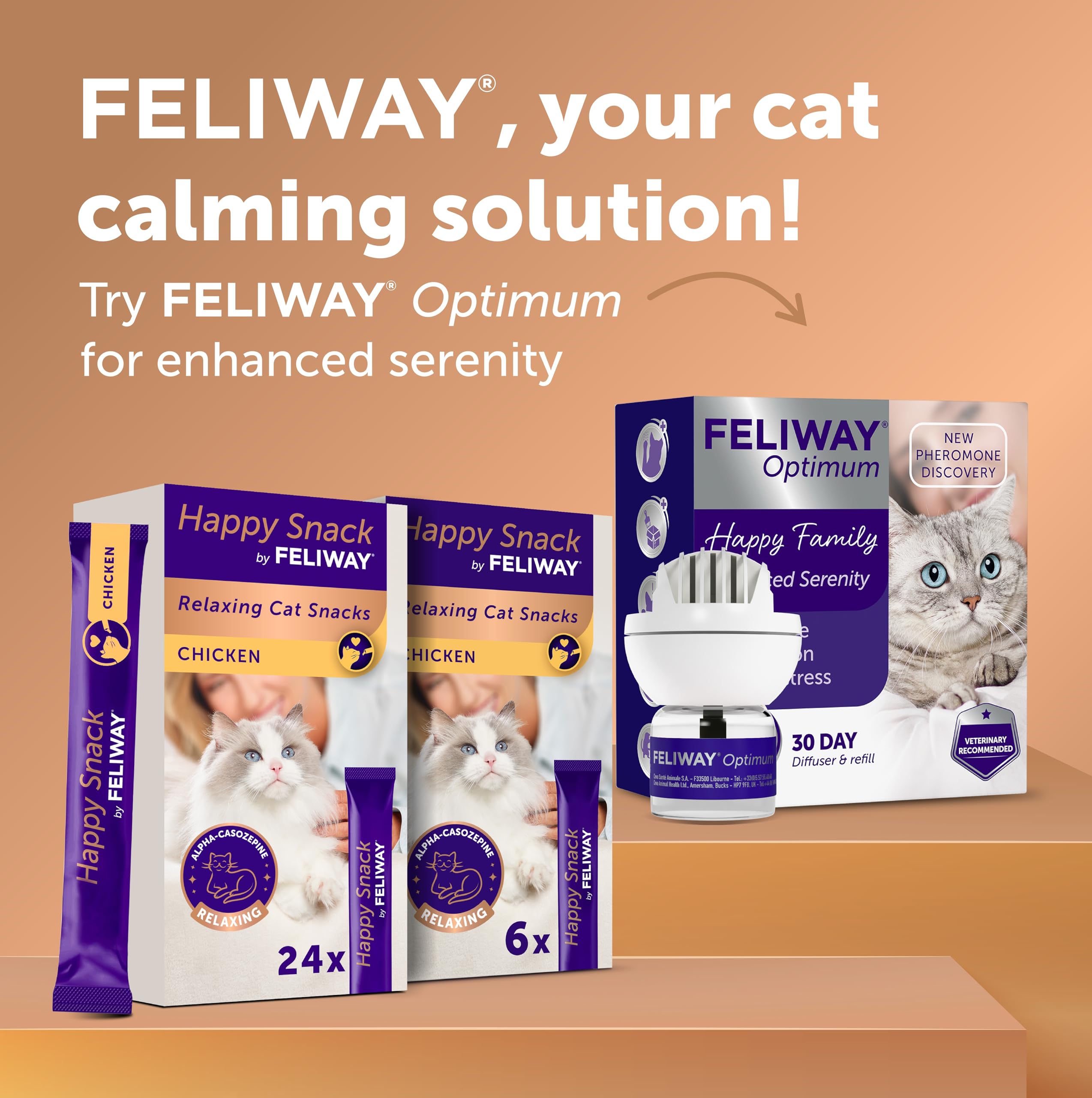Feliway Happy Snack Calming Creamy Cat Treats - Chicken Flavor | 6 Sticks 9