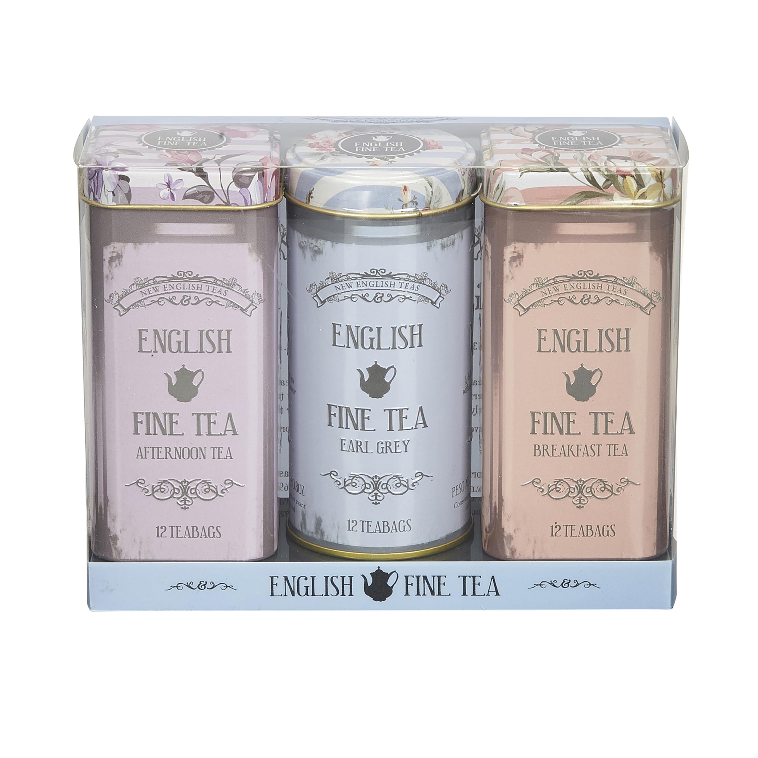 New English Teas - Vintage Floral Tea Tin Gift Set with 36 Teabags