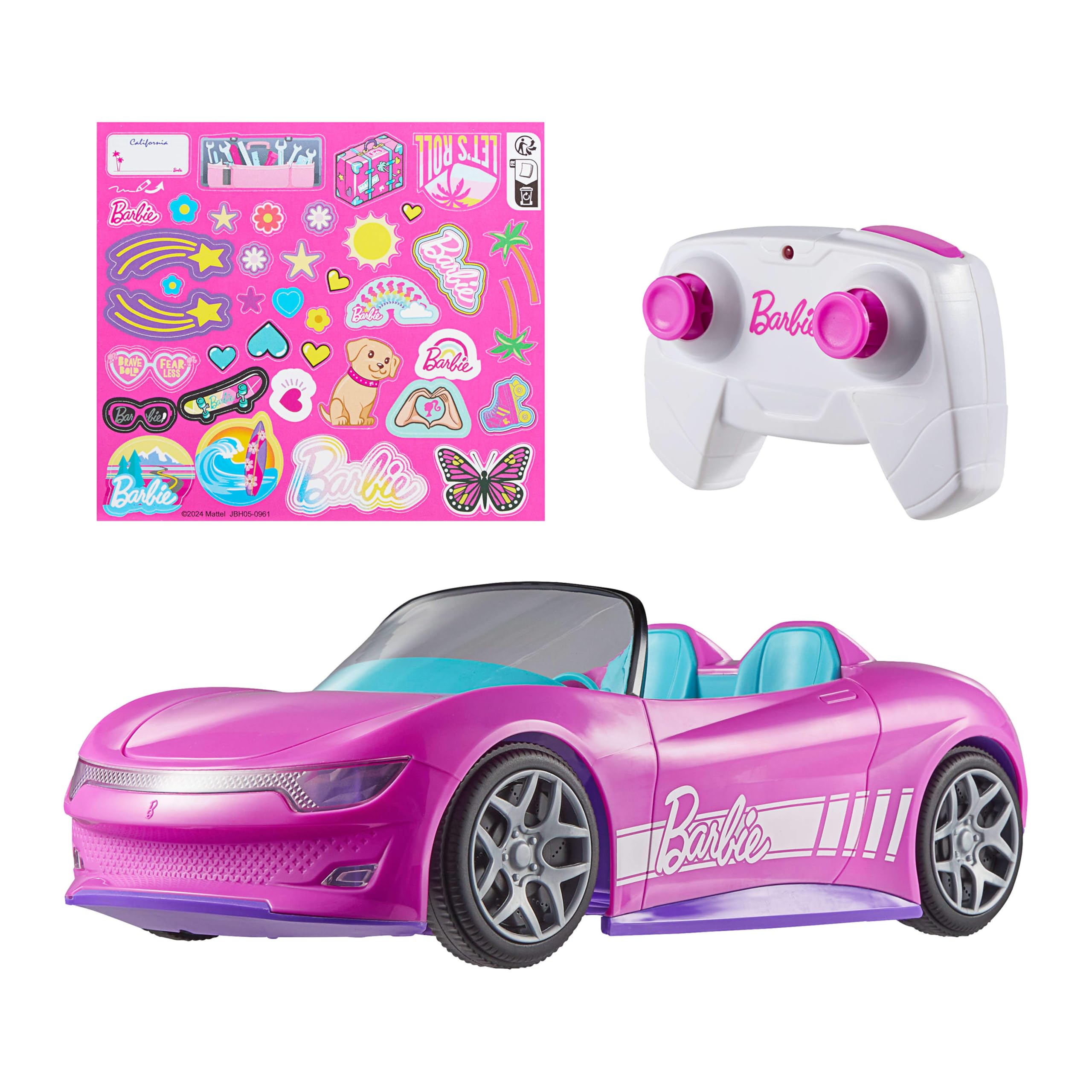 Hot Wheels Barbie RC Convertible - Pink, 2-Doll Capacity, Ages 4+