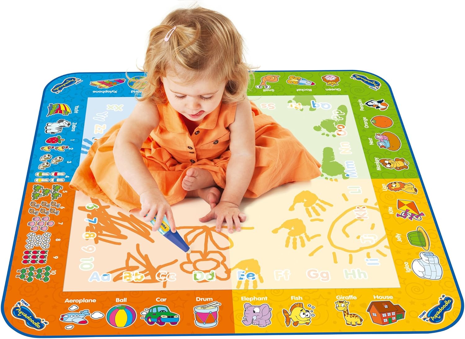 Aquadoodle Classic Large Water Doodle Mat, Official TOMY No Mess Colouring & Drawing Game, Suitable for Toddlers and Children From 18 Months+ 3