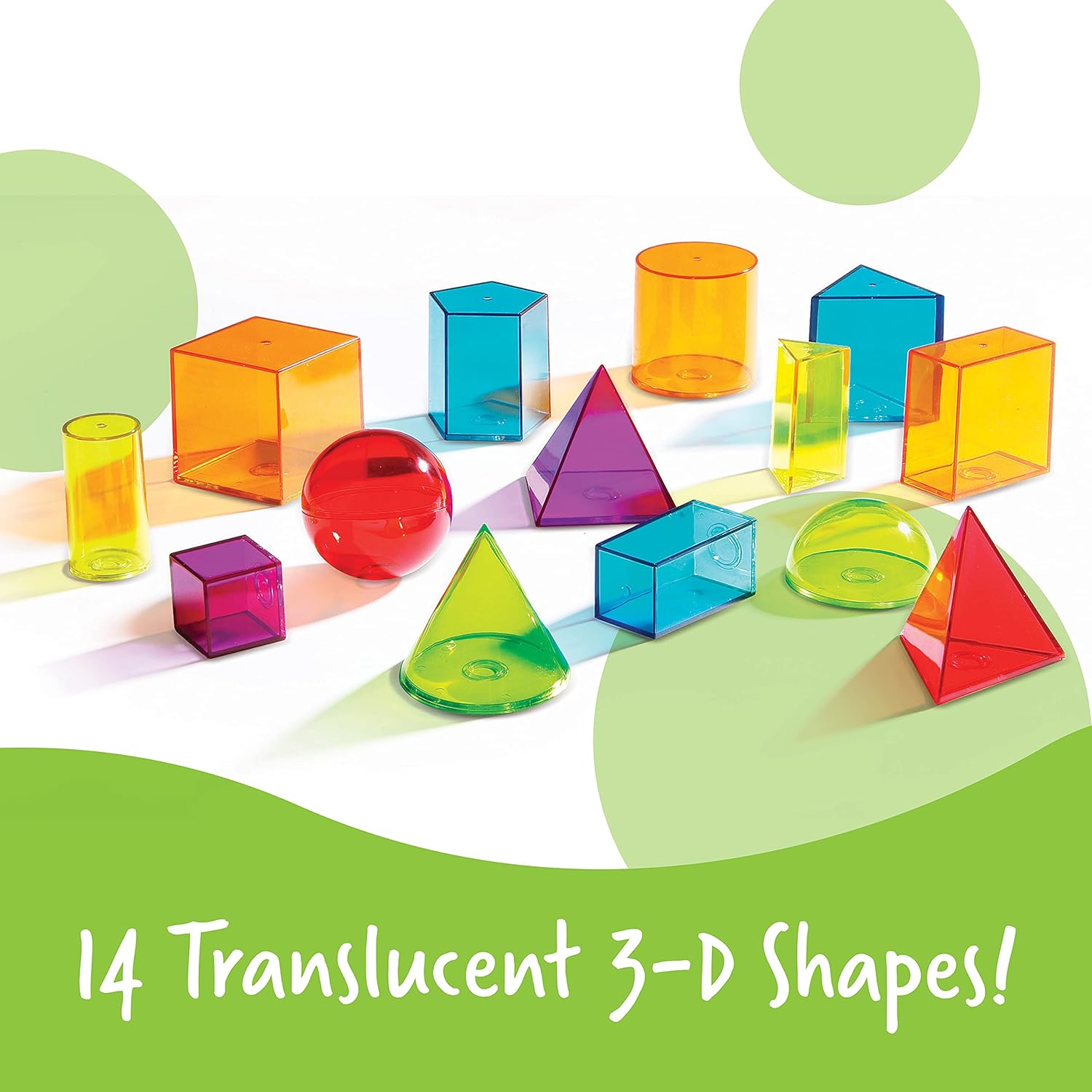 Learning Resources View-Thru Geometric Shapes - Transparent 3D Educational Set for Kids 8-12 4