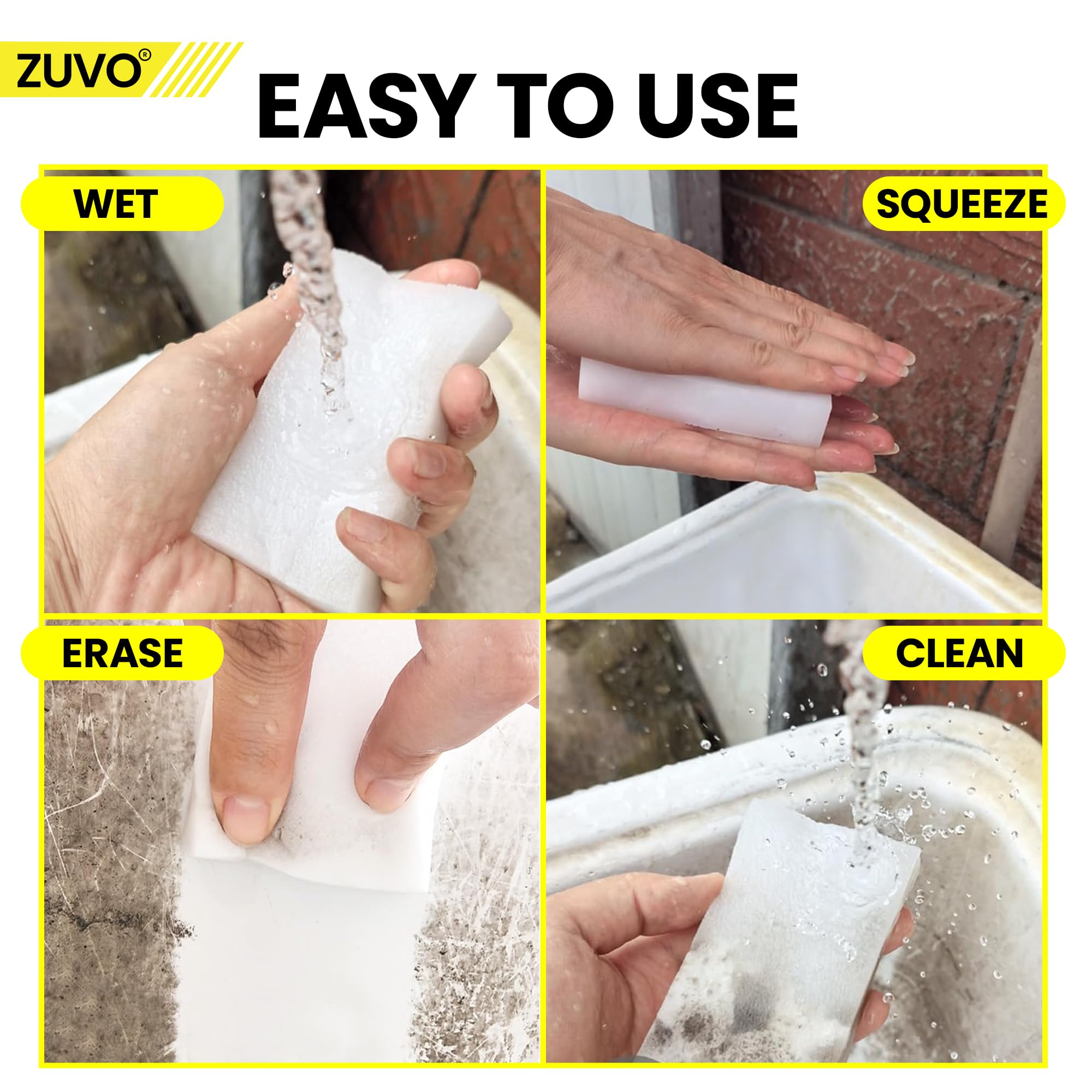 Zuvo - Multi-Functional Magic Eraser Sponge (12-Pack) 7