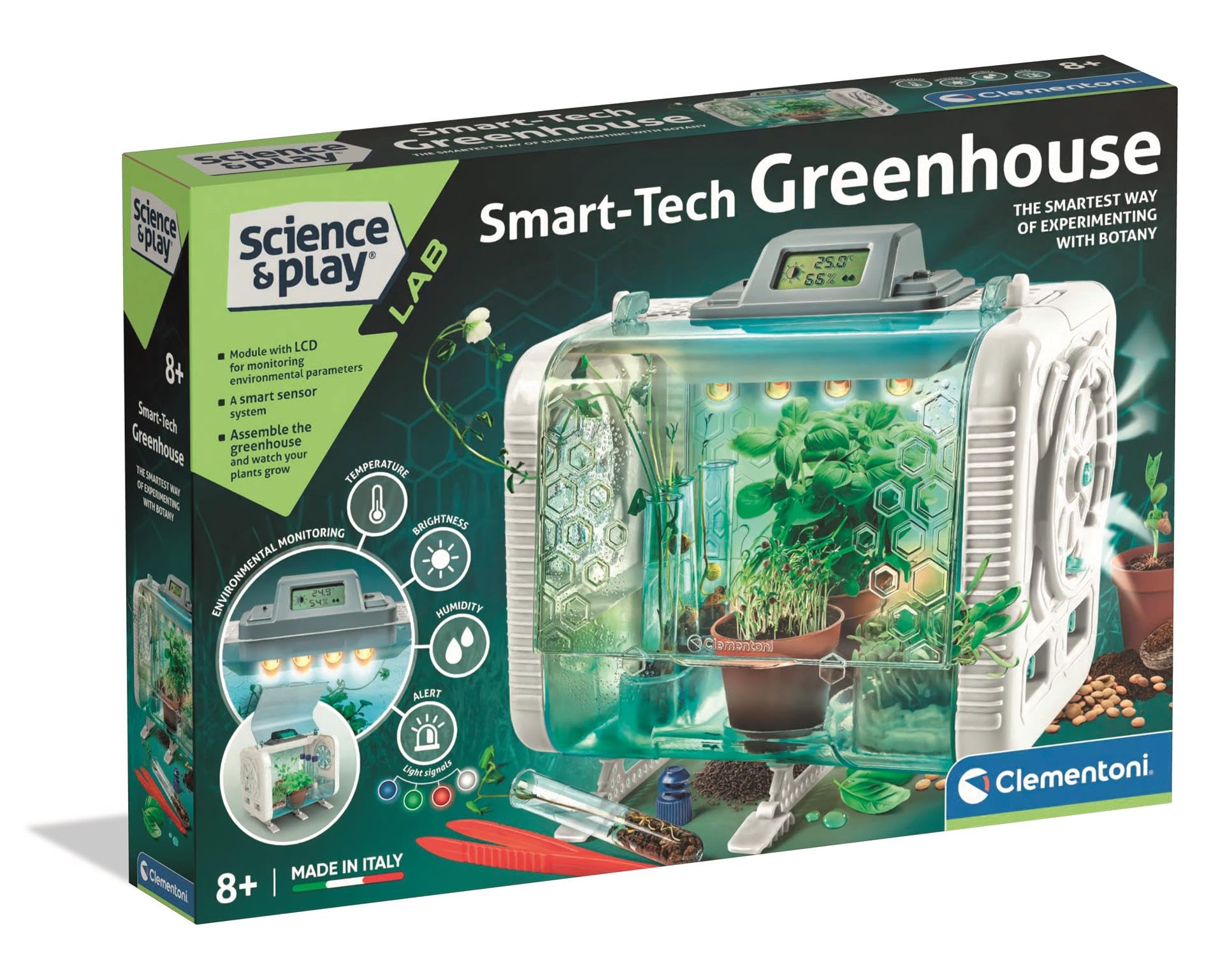 Clementoni Smart-Tech Greenhouse – Interactive STEM Plant Science Kit for Kids 8+