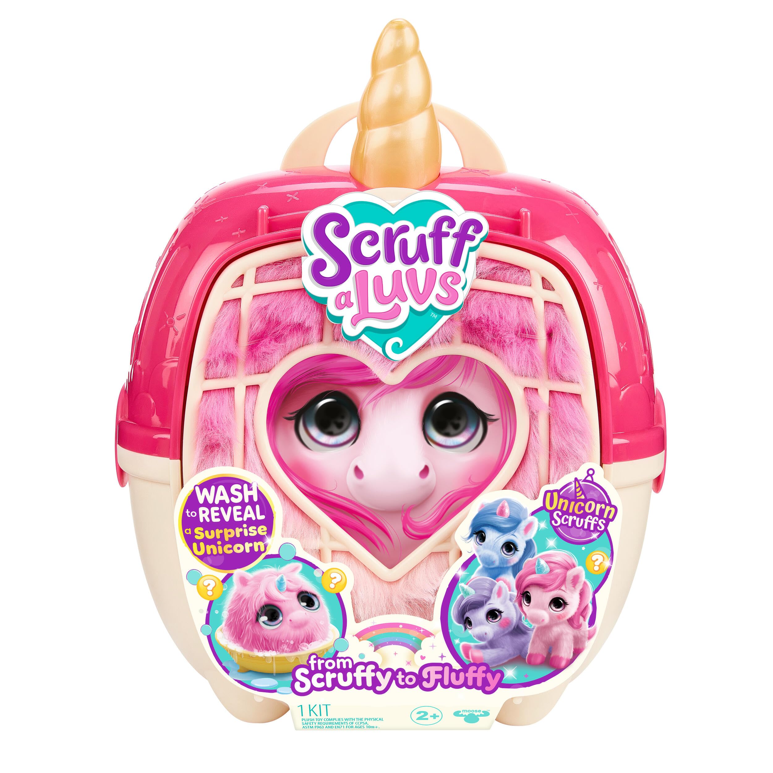 SCRUFFALUVS Unicorn Scruffs - Wash to Reveal Plush Toy | 19cm | Ages 2+
