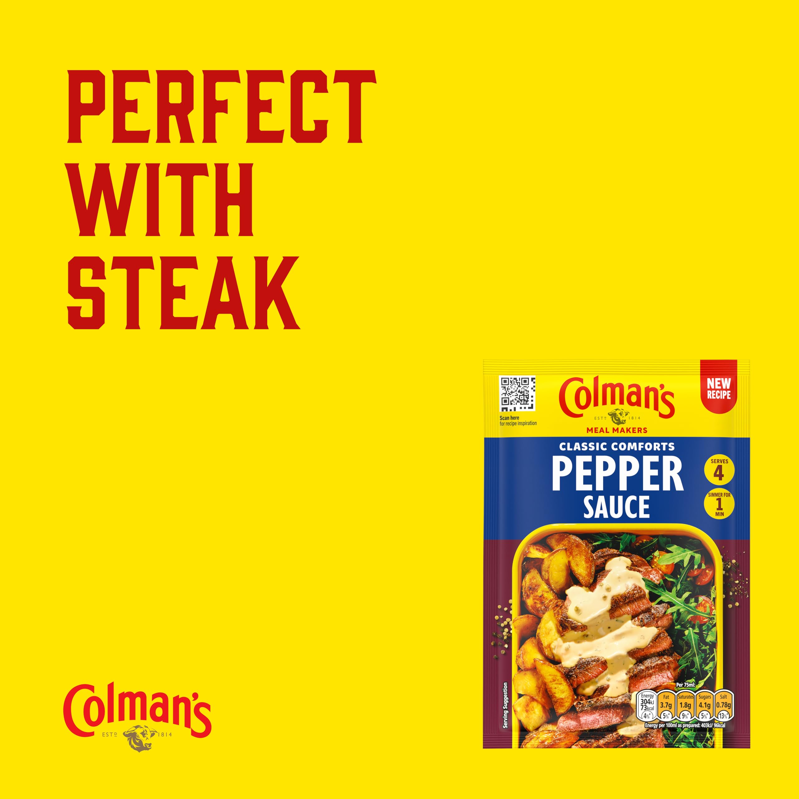 Colman's Classic Comforts Pepper Sauce Mix for Steak | Vegetarian | 4 Servings 3