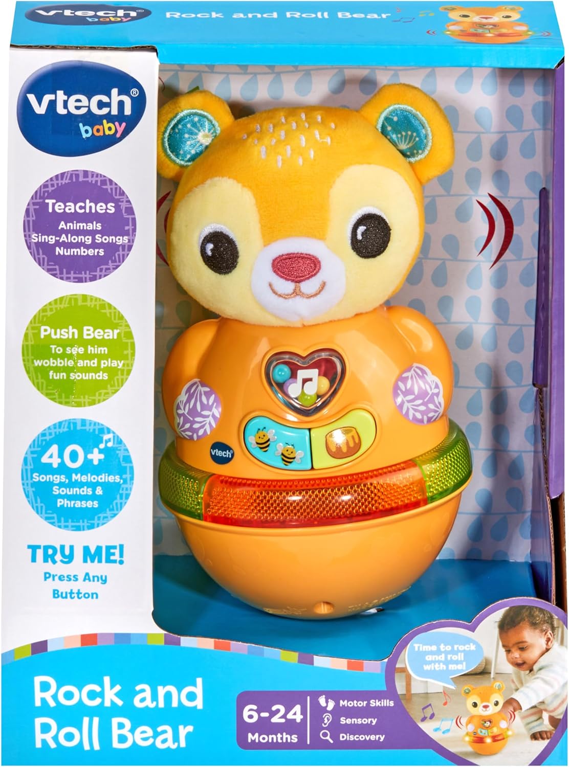 VTech Rock and Roll Bear - Interactive Wobble Toy with Motion Sensor for 6 Months+ 3