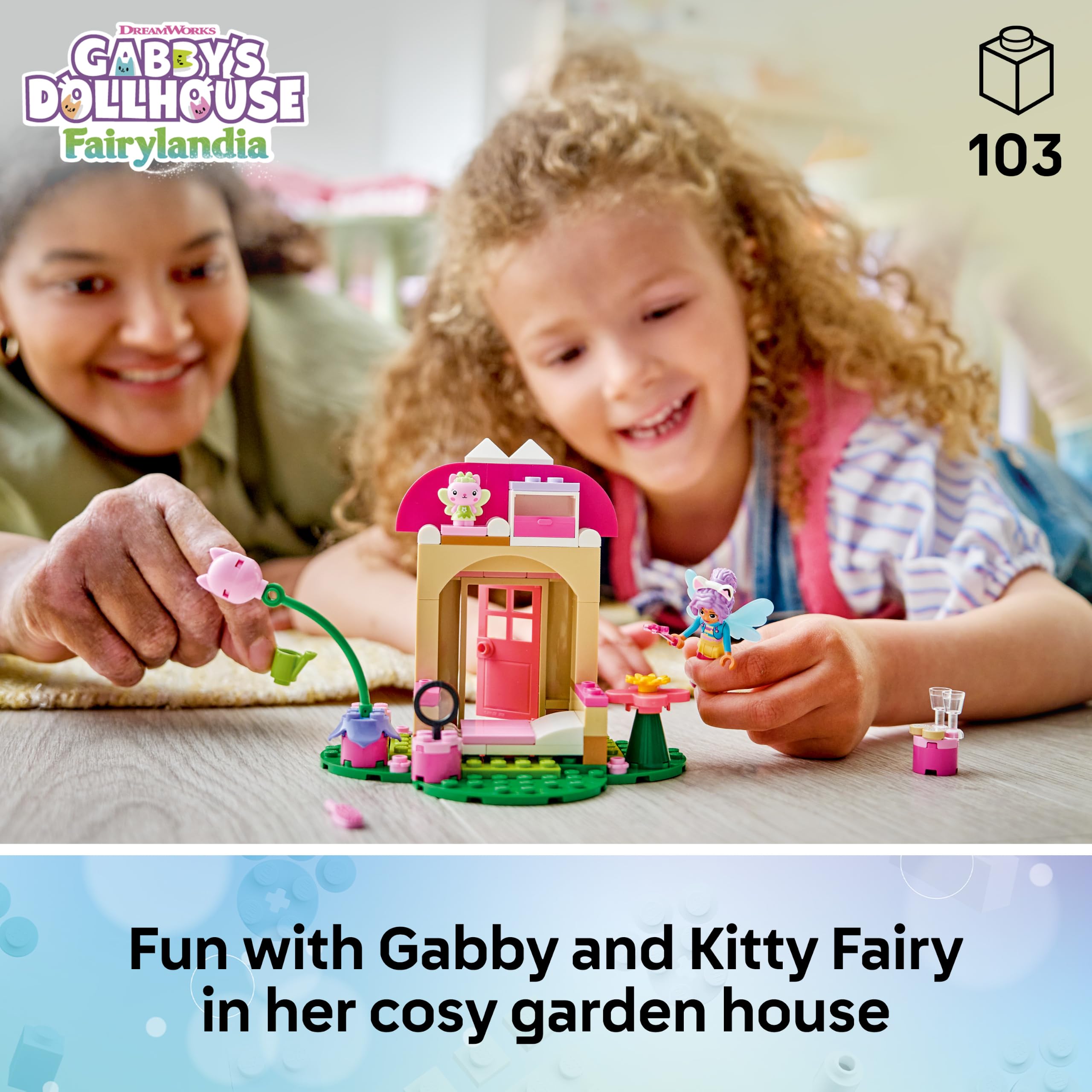 LEGO Gabby's Dollhouse Kitty Fairy's Garden House Building Set - Ages 4+