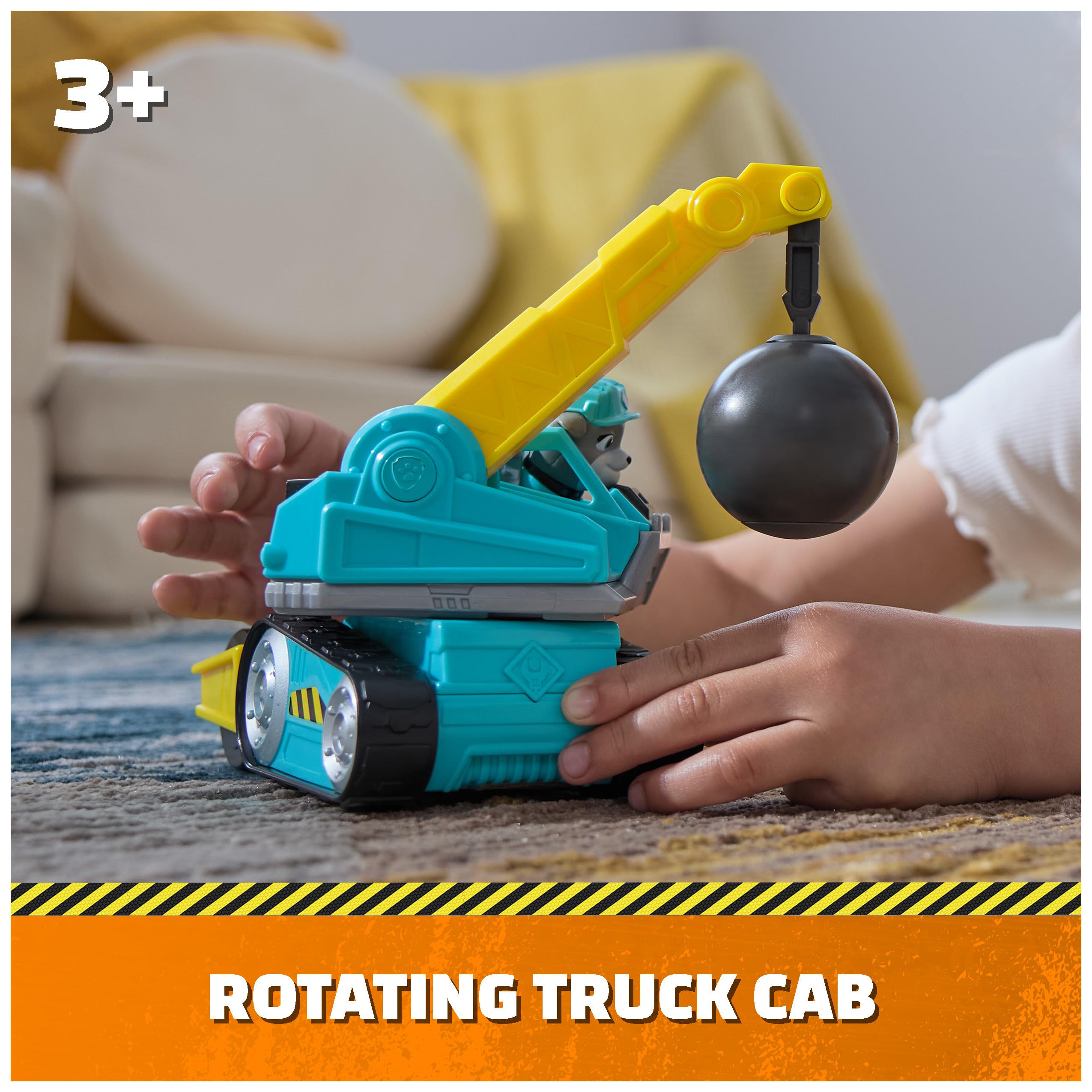 Rubble & Crew Motor's Wrecking Ball Toy Truck with Action Figure - Construction Vehicle for Kids 3+ 8