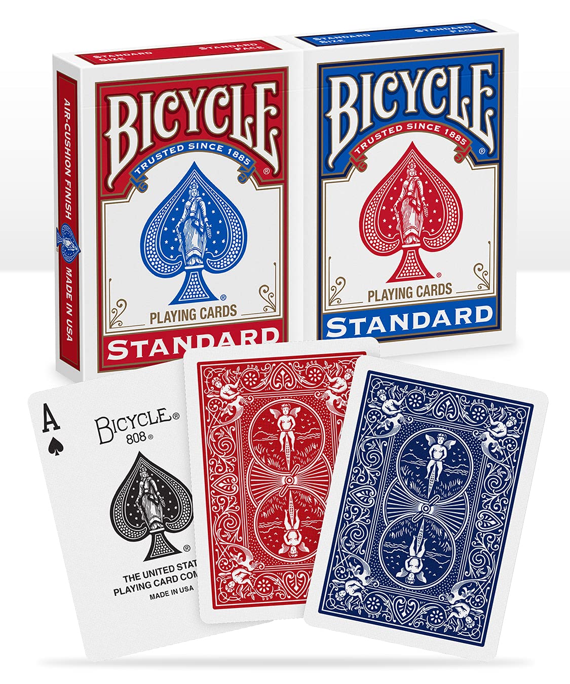 Bicycle Standard Index Playing Cards - 2 Pack | Air-Cushion Finish | Cardstock