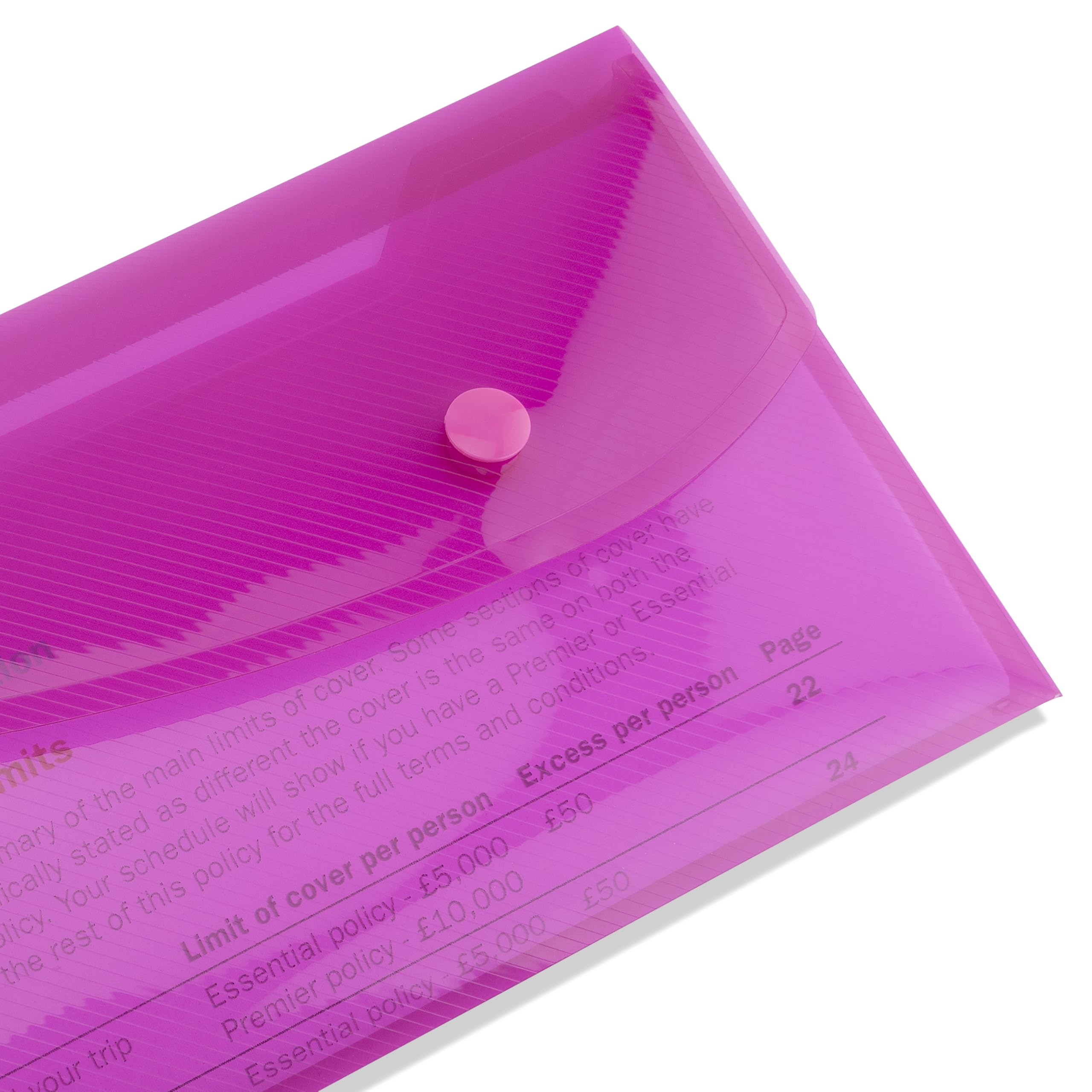 RAPESCO 1844 ECO Recycled Popper Wallets - DL Size, Assorted Bright Transparent, Pack of 10 7