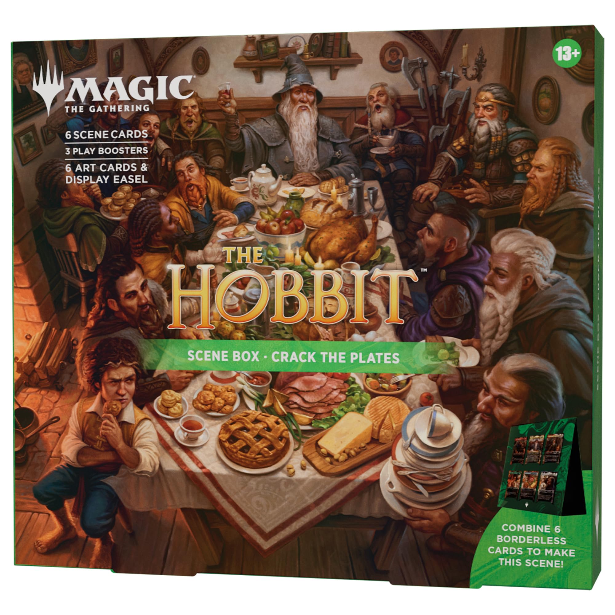 Magic: The Gathering The Hobbit Scene Box - Crack the Plates | 6 Foil Borderless Scene Cards + 3 Play Boosters 1