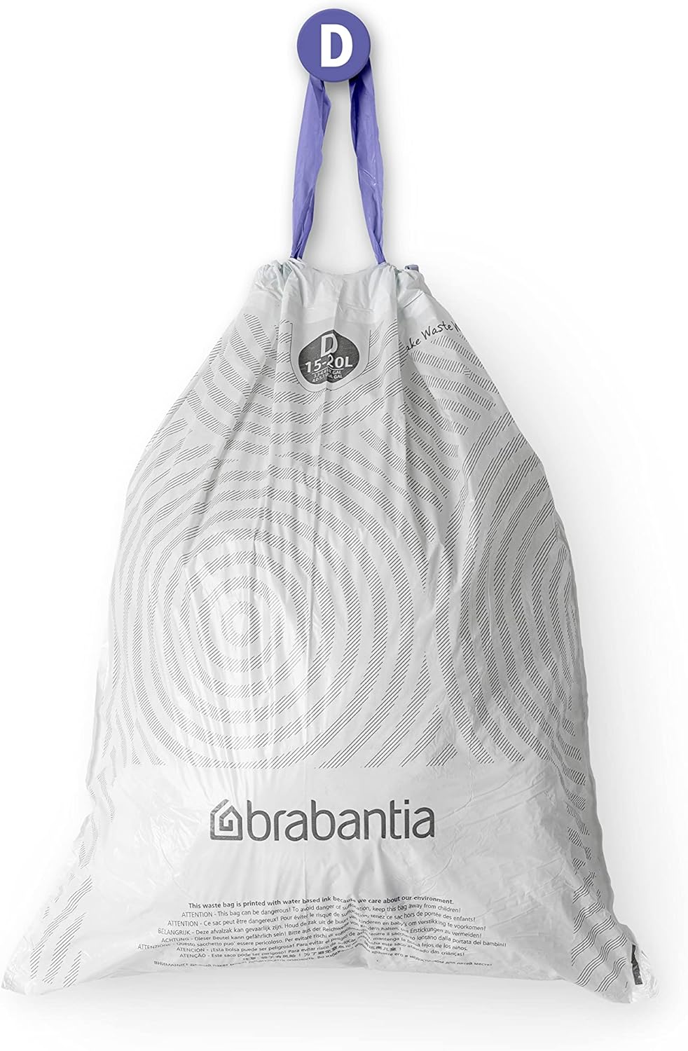 Brabantia - PerfectFit Bin Liners Multipack (Size D/15-20 Litre) Thick Plastic 7