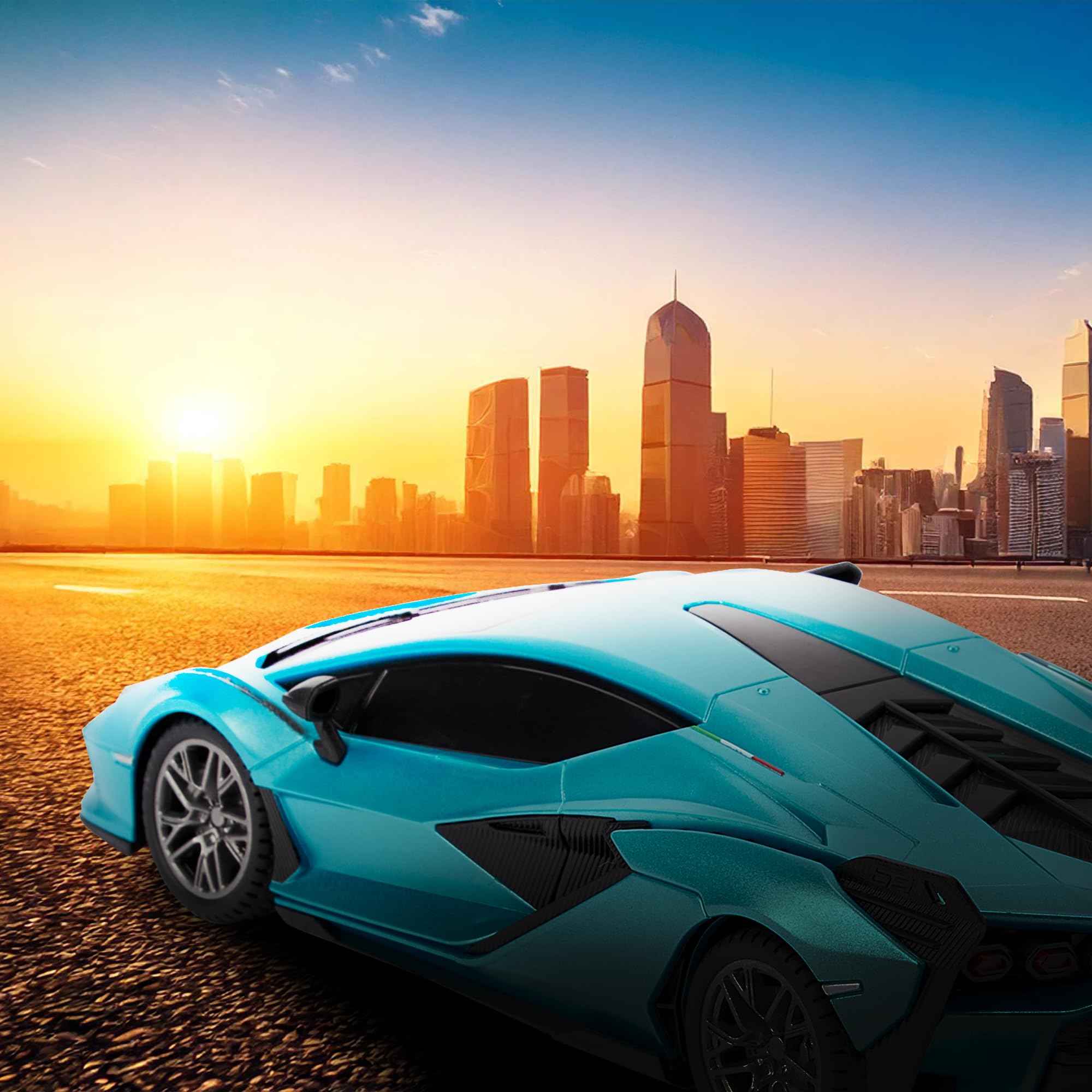 1:24 Scale RC Lamborghini Sián FKP 37 - Blue Licensed Remote Control Car for Kids & Adults 8