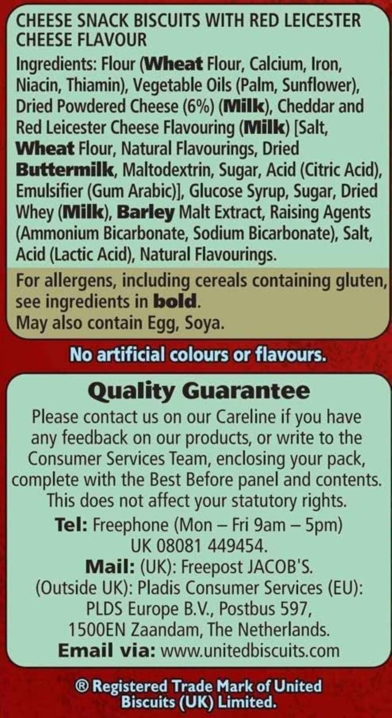 Jacob's Mini Cheddars Red Leicester Flavour Multipack Chips, ofengebackene Käsesnacks, 30 x 45 g 3