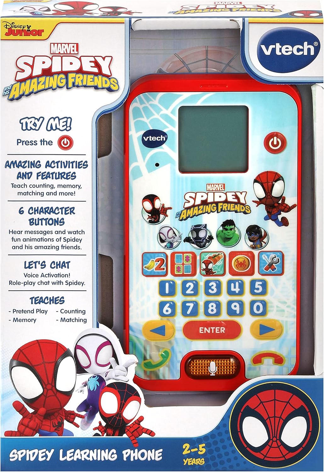 VTech Spidey and His Amazing Friends: Spidey Learning Phone - Interactive Educational Toy for Ages 2-5 3