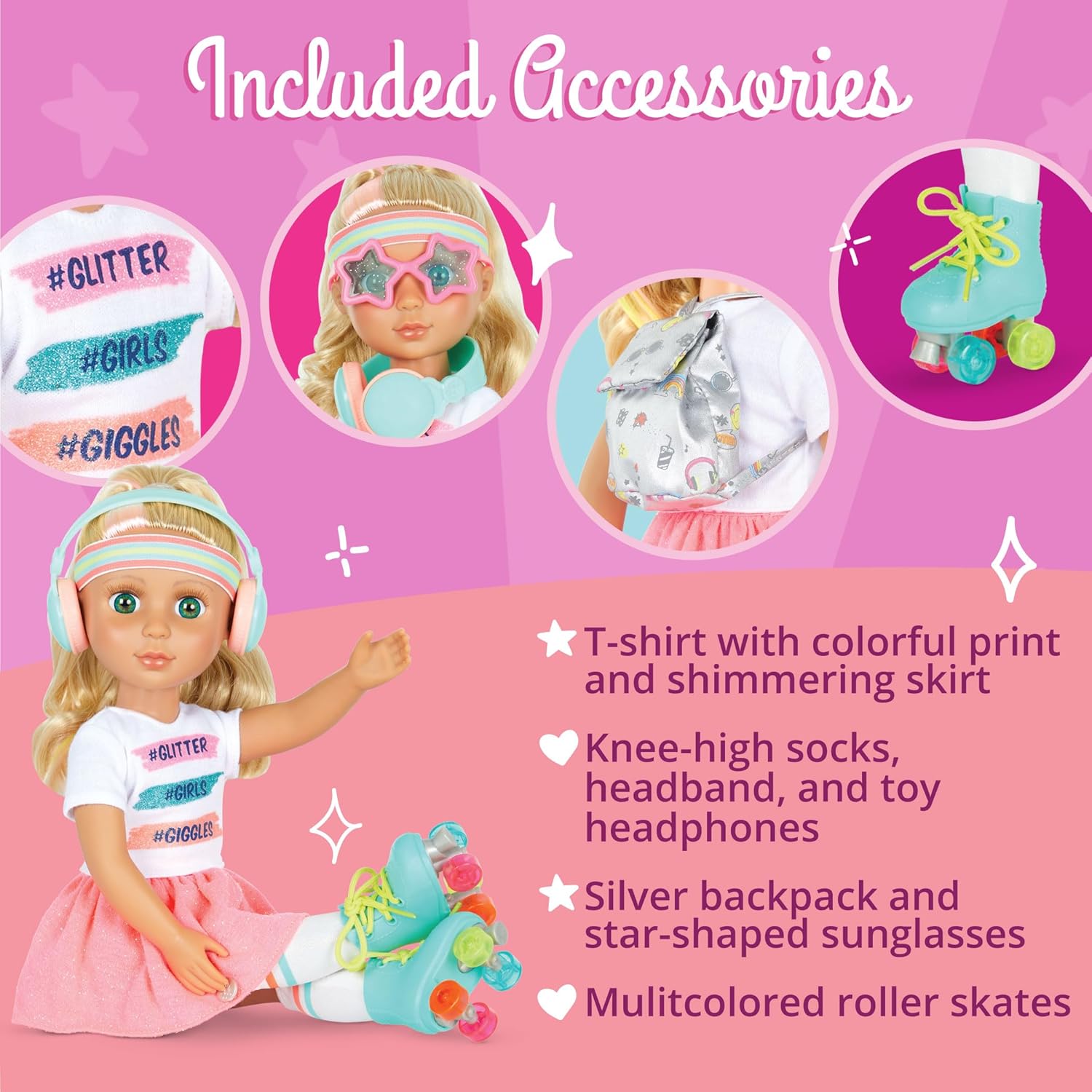 Glitter Girls Sunnie - 14" Fashion Doll with Roller Skates & Blonde Hair 7