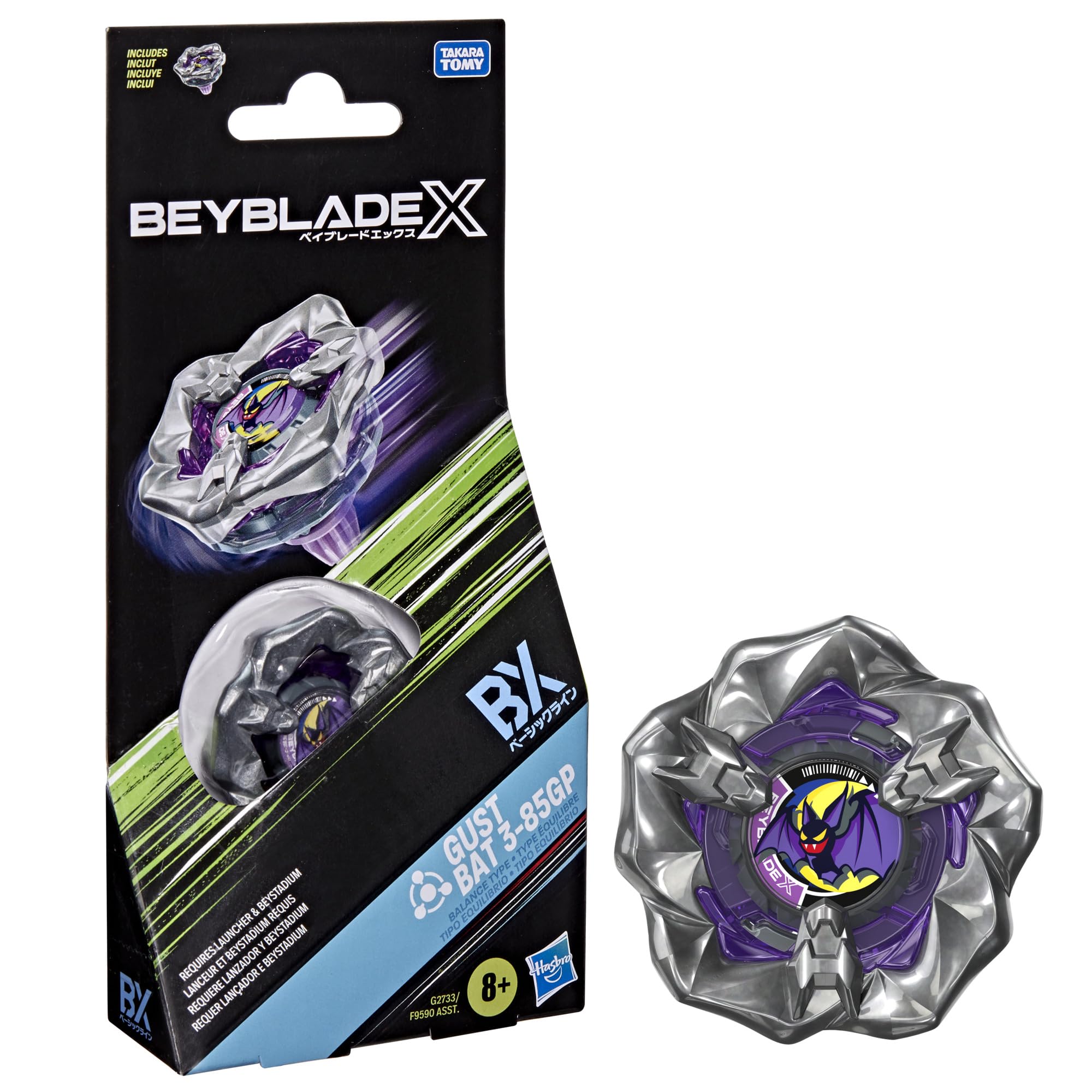 Hasbro Beyblade X Gust Bat 3-85GP - Right-Spin Balance Type Top | Ages 8+