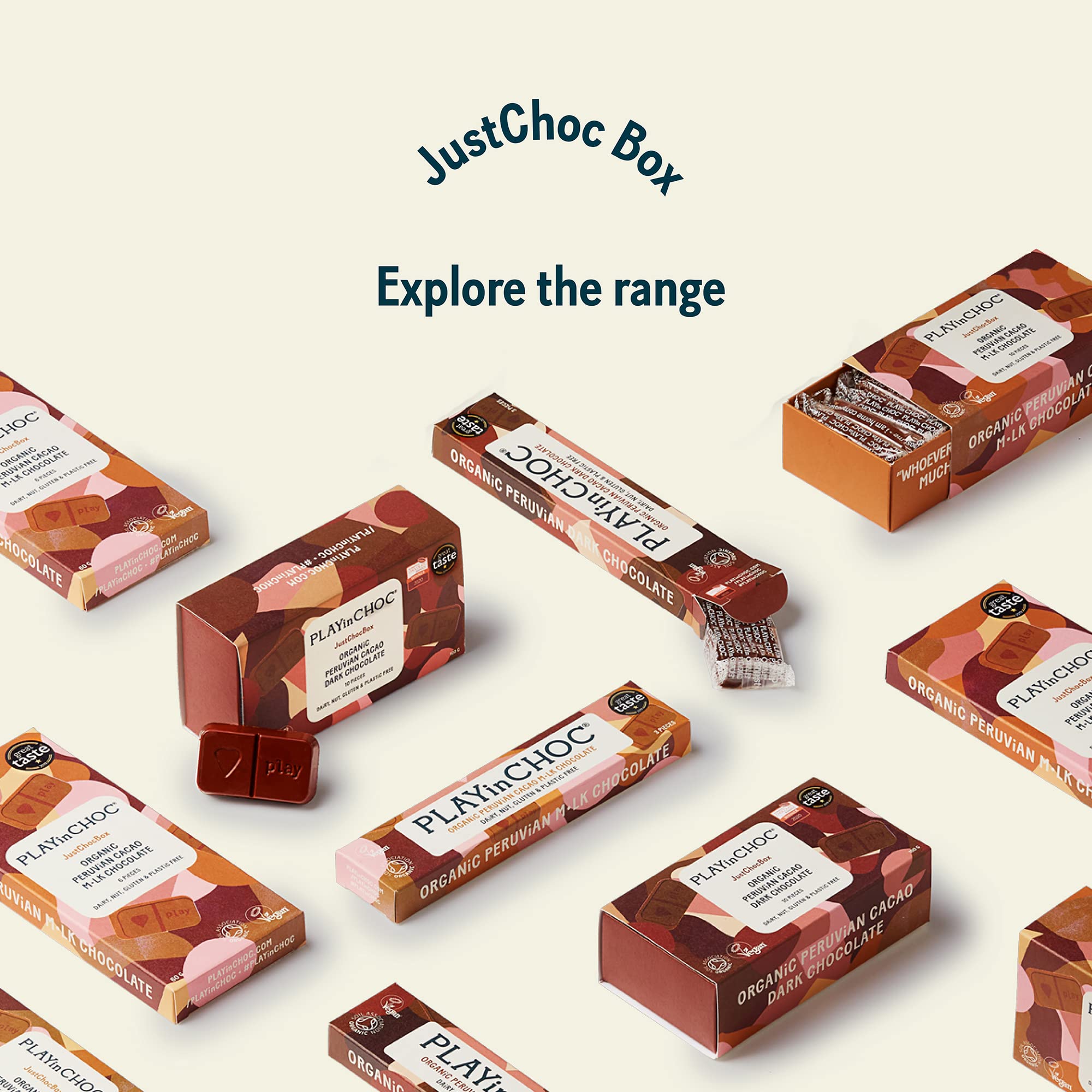 PLAYin CHOC JustChoc Organic Vegan Chocolate Bars - Allergy-Free Dairy-Free Treats 3