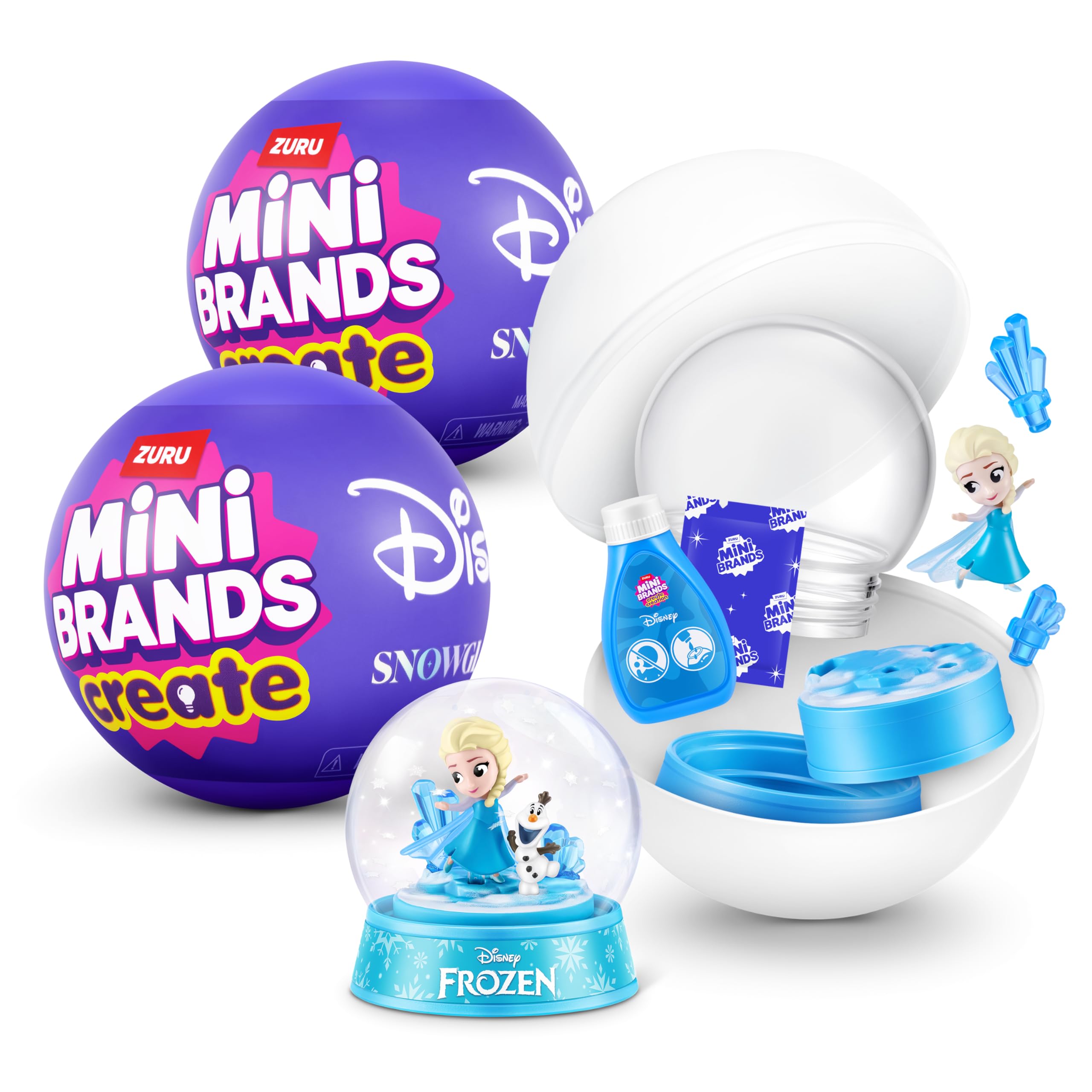 Mini Brands Disney Snow Globe Capsule Series 1 - 2 Pack | Create & Display Miniatures