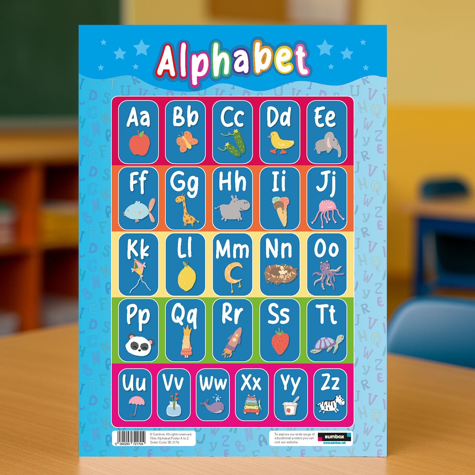 Sumbox Alphabet Educational Poster for Kids - A3 Size Phonics Learning Chart | Multicoloured Cardstock 5