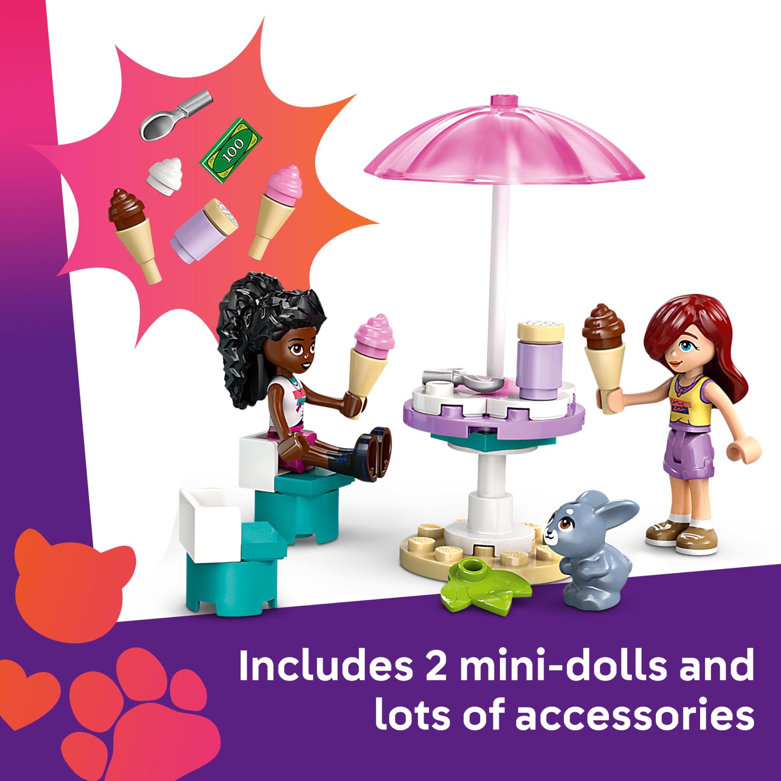 LEGO Friends Heartlake City Ice Cream Van Toy 42644 | Ages 4+ | Includes 2 Minidolls & Bunny 5