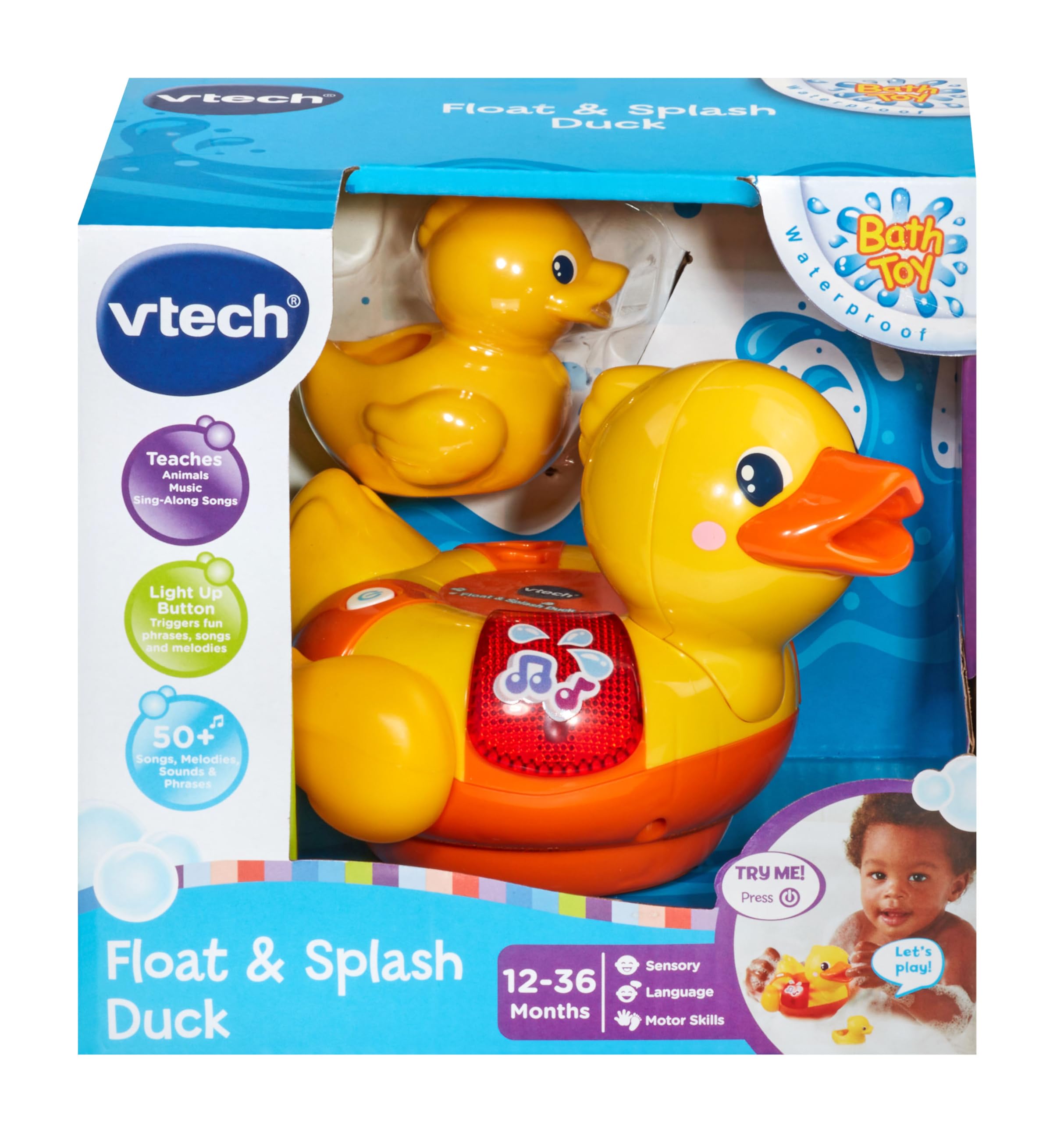 VTech Float & Splash Duck - Interactive Bath Toy for 1 Year Olds with Lights, Songs & Melodies 6