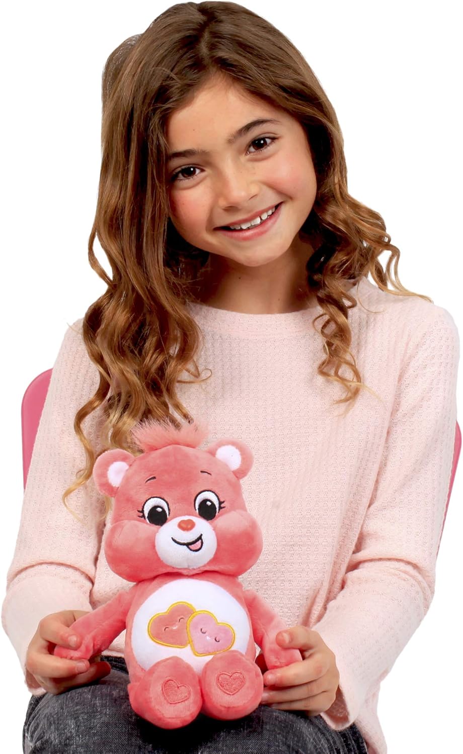Care Bears Love-A-Lot Bear 22cm Bean Plush - Collectible Pink Teddy for Ages 4+ 5