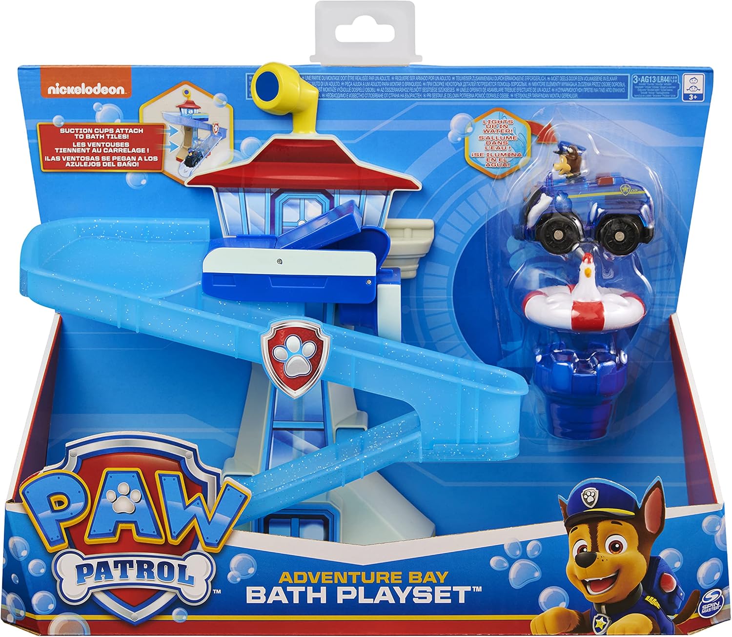 PAW Patrol Adventure Bay Bath Playset with Light-up Chase Vehicle - Ages 3+ 6