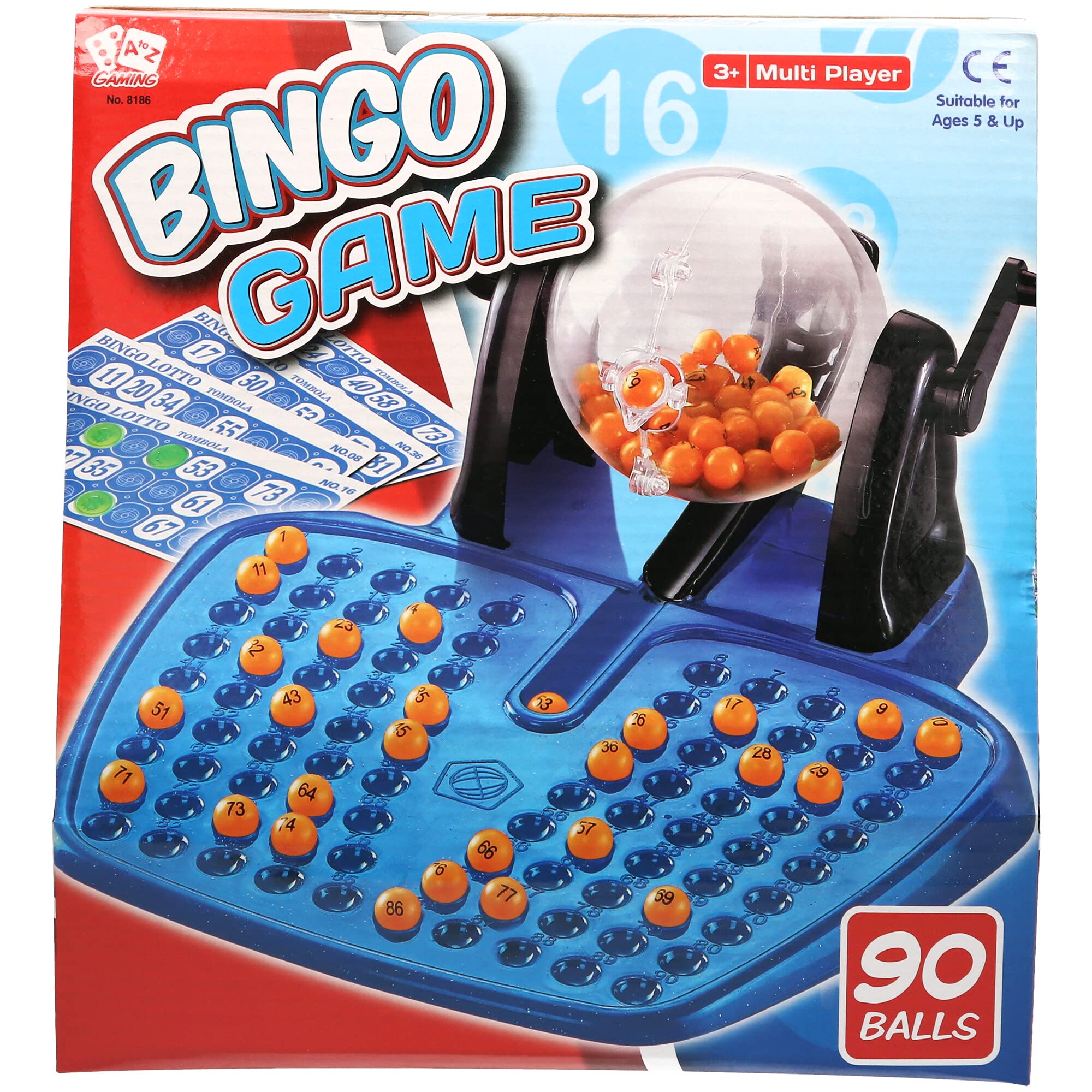 Atoz Bingo Game 8186 - Classic Traditional Game | Includes Reusable Cards & Balls | Ages 5+