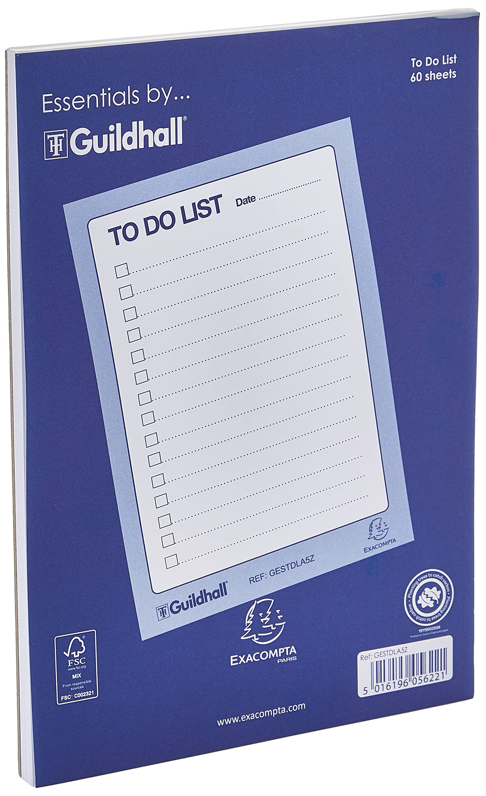 Exacompta Guildhall Essentials To Do List Pad | A5 Size | 60 Sheets | Head Glue Bound 1