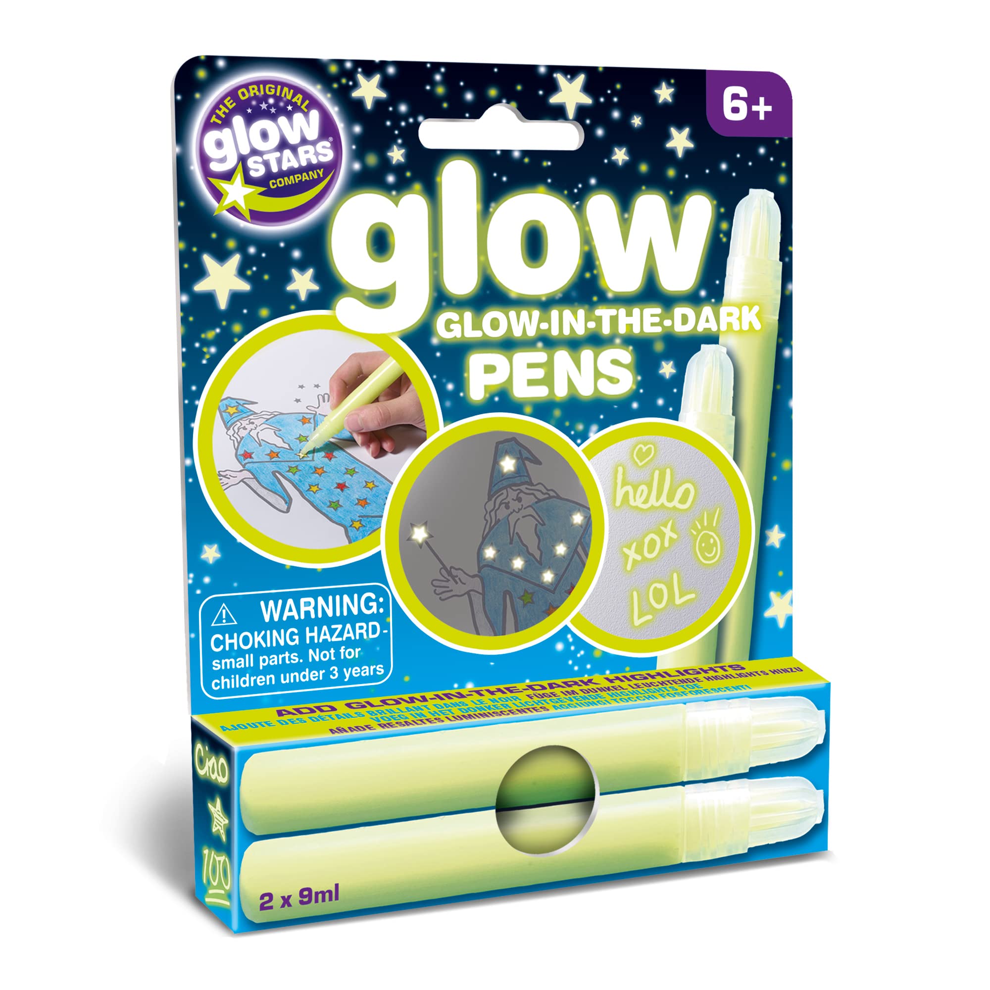 The Original Glowstars Company Glow in the Dark Pens - Glow-in-the-Dark Art Supplies for Kids 6