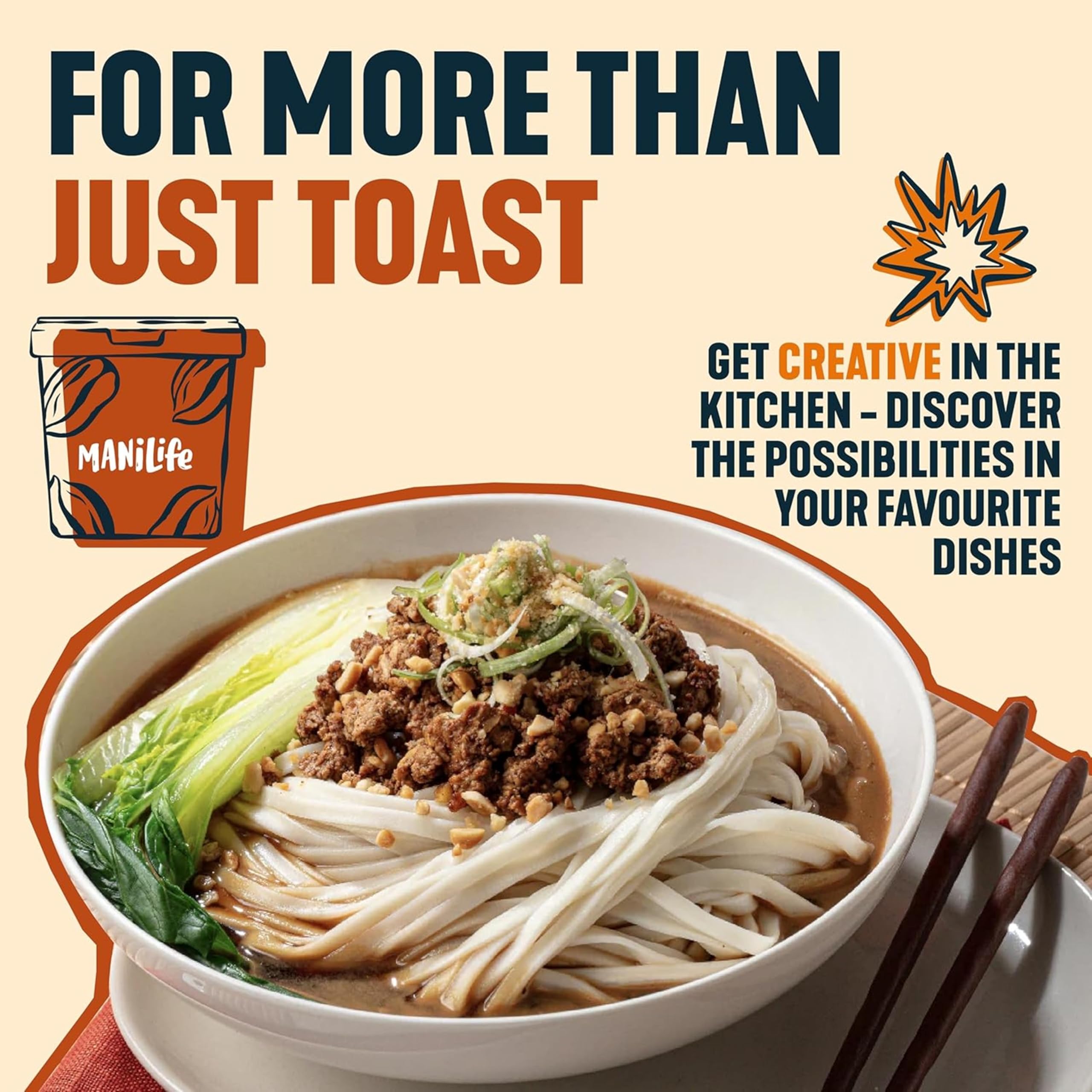 ManiLife Deep Roast Smooth Peanut Butter, 900g - Single Origin Argentine Peanuts, No Palm Oil, No Added Sugar, Vegan