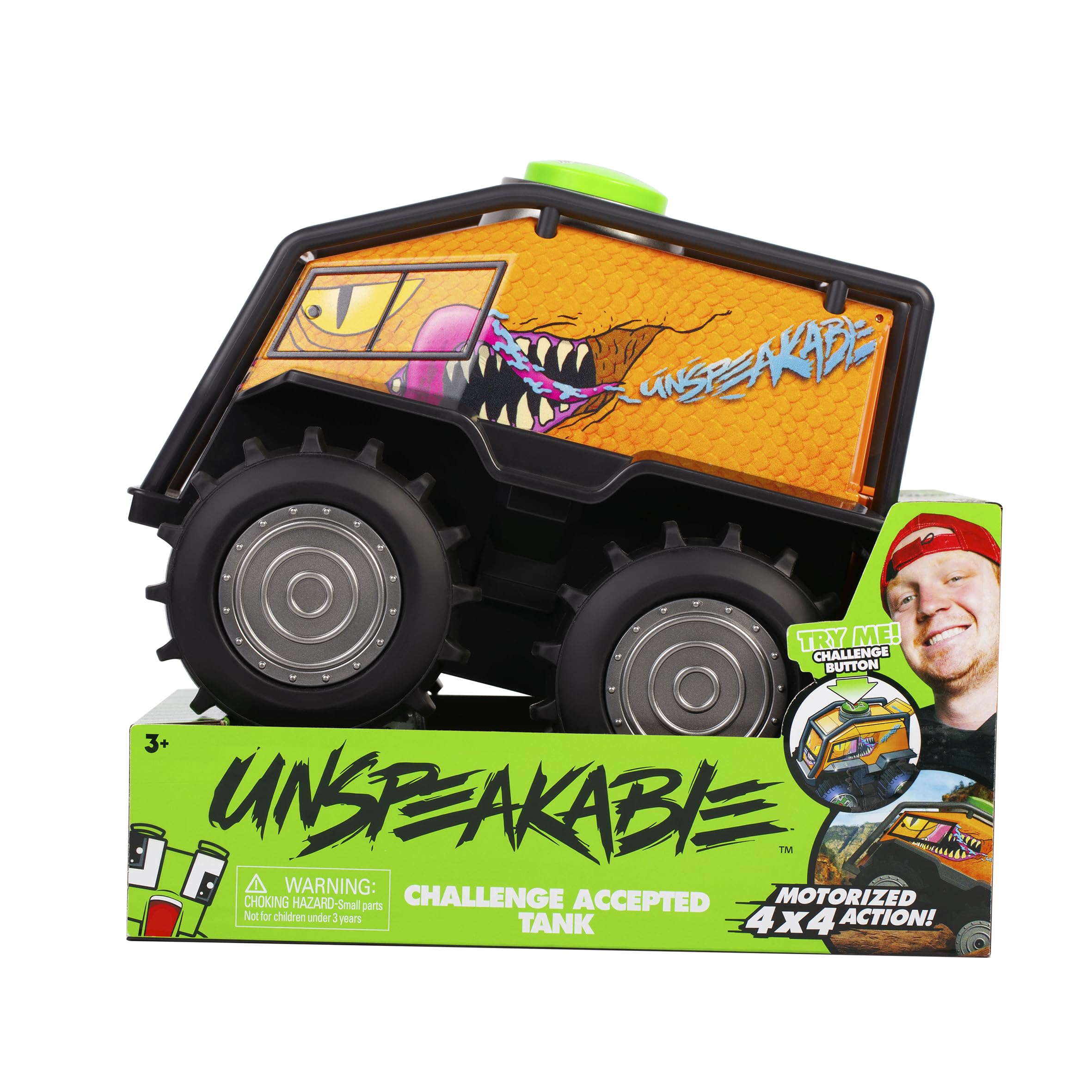 Unspeakable Challenge Accepted Tank - 8" Motorized Action Vehicle with Sound Effects 4