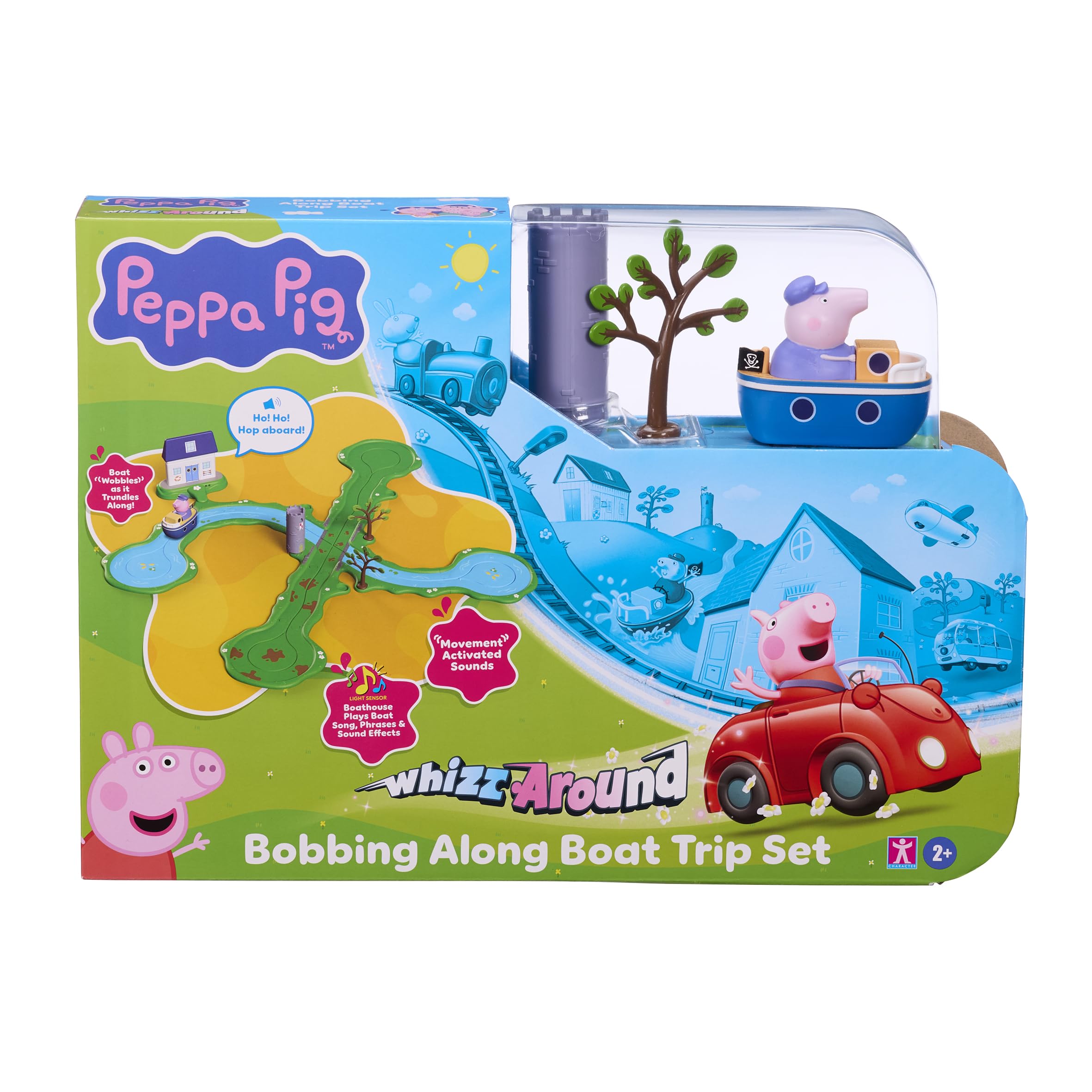 Peppa Pig Whizz Around Bobbing Along Boat Trip - Motorised Vehicle Playset for Ages 24 Months+